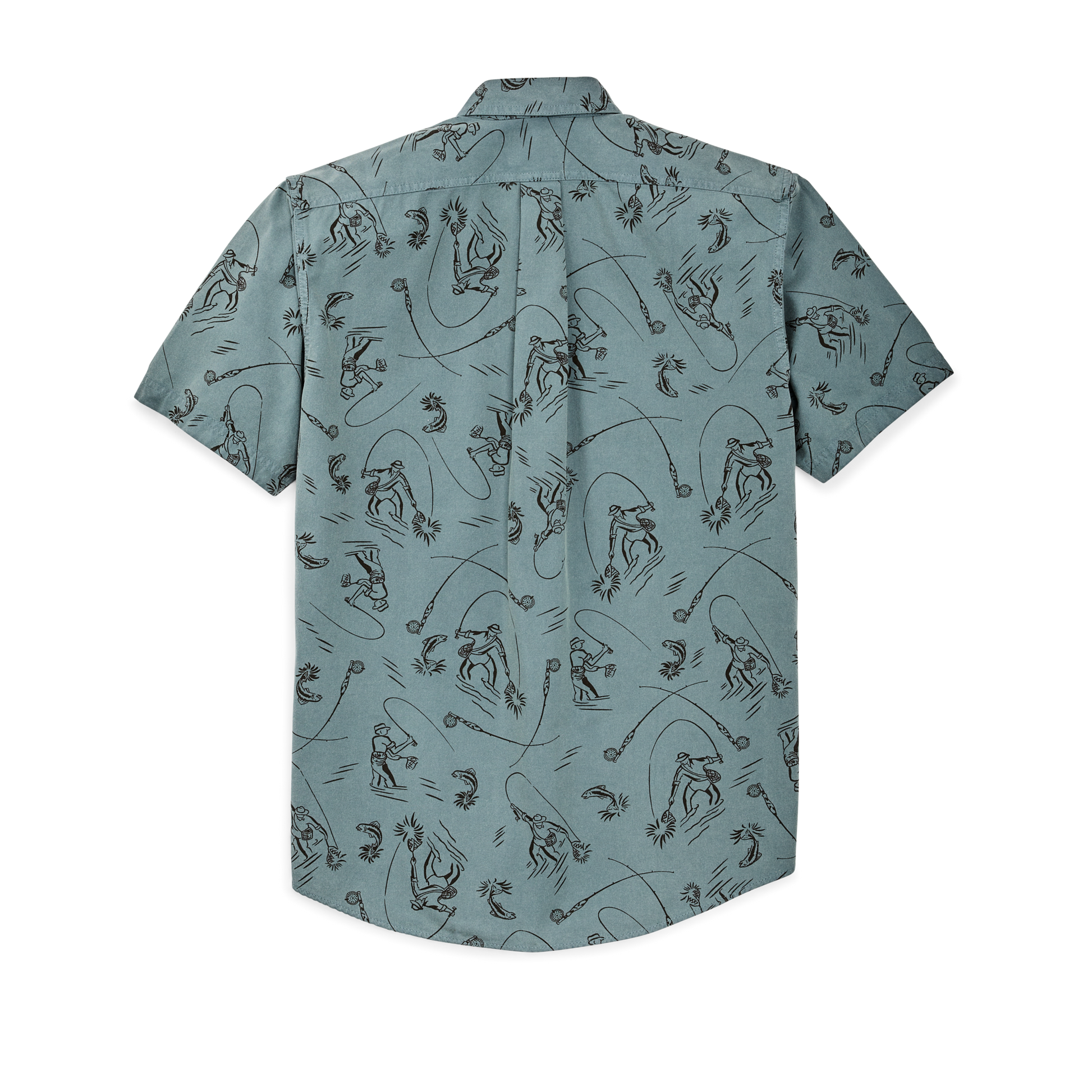 Alternate view of the Filson Short Sleeve Lightweight Alaskan Guide Shirt  - Blue Gray / Fly Fishing