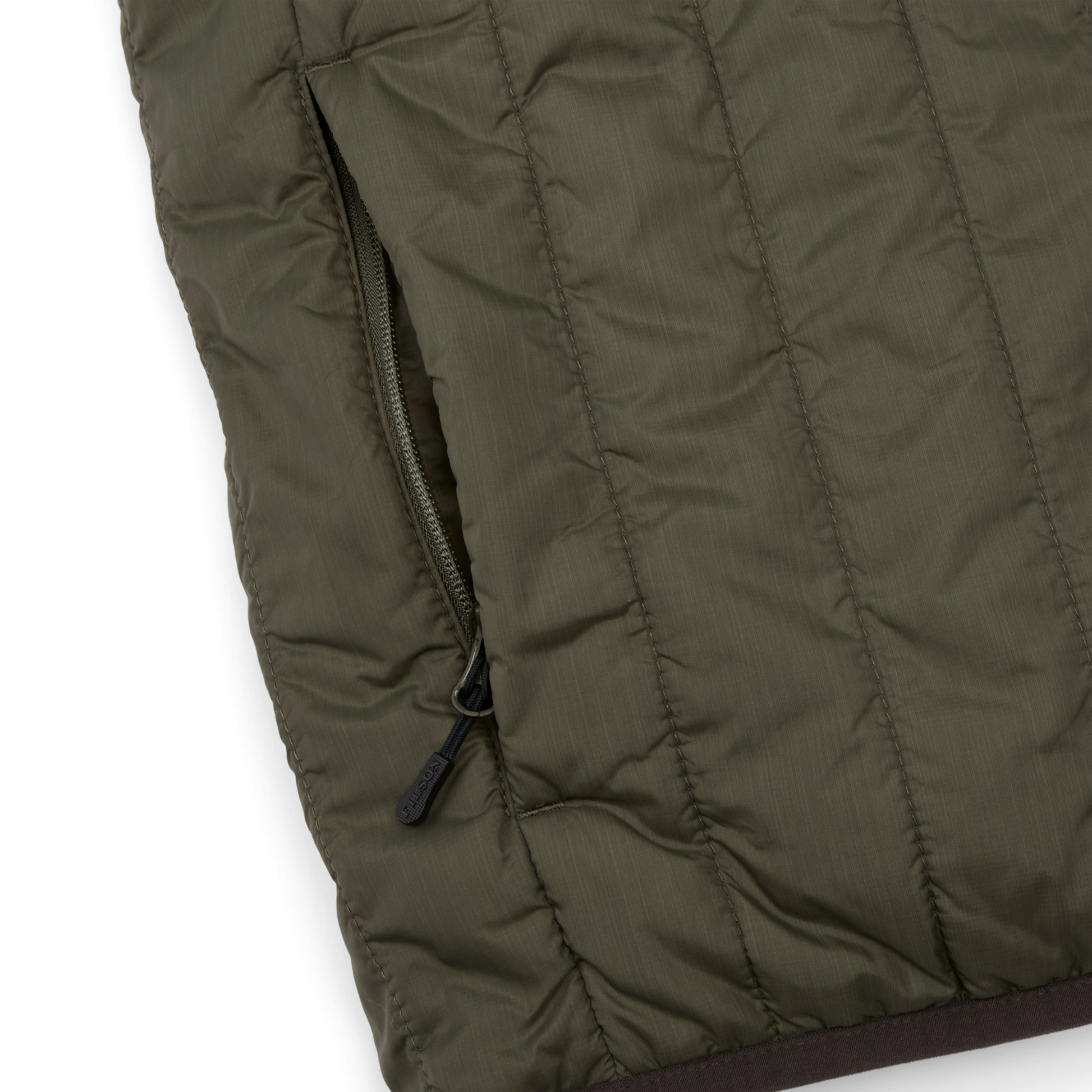 Alternate view of the Filson Ultralight Vest - Surplus Green/ Gold Ochre