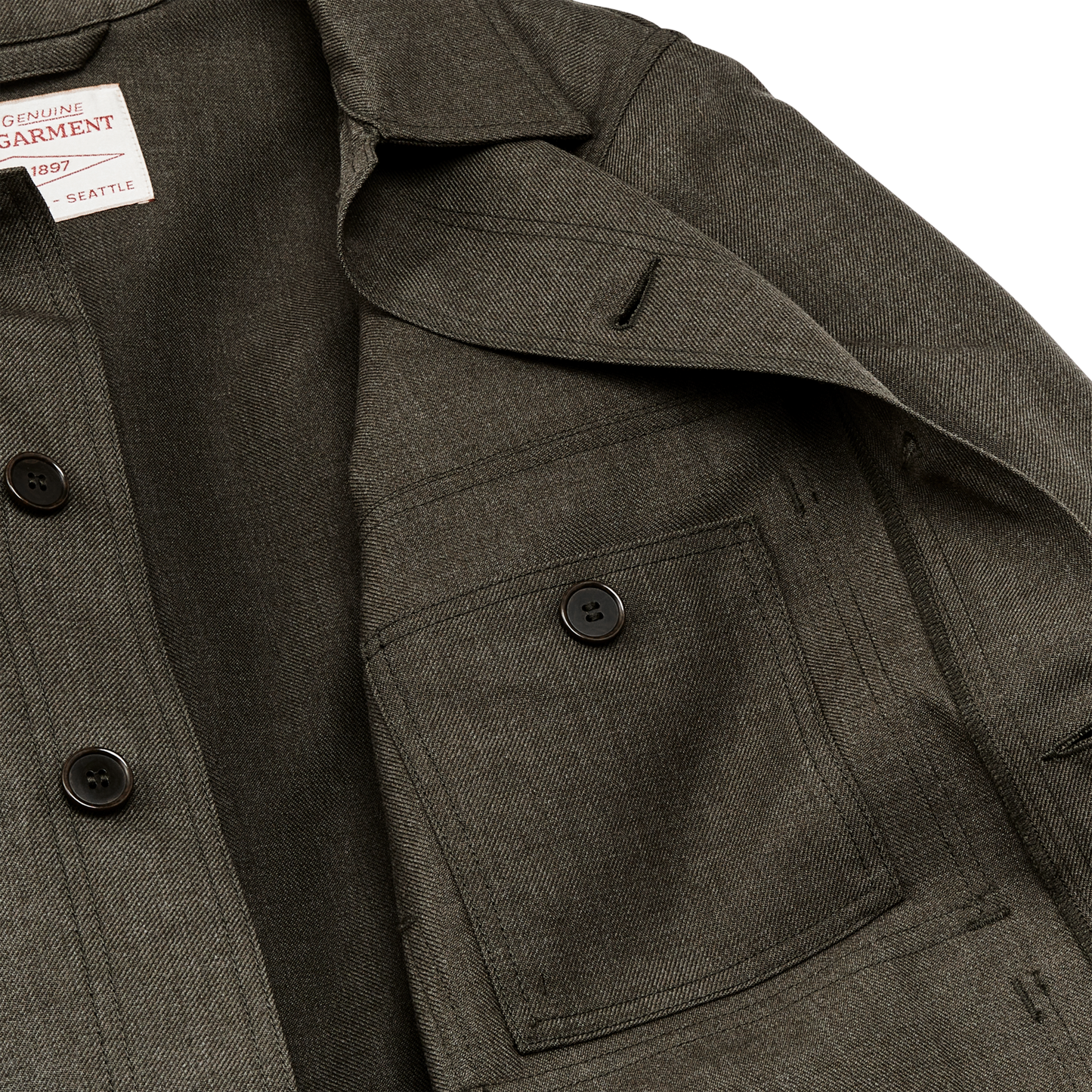 Alternate view of the Filson Forestry Cloth Cruiser Jacket  - Forest Green Heather