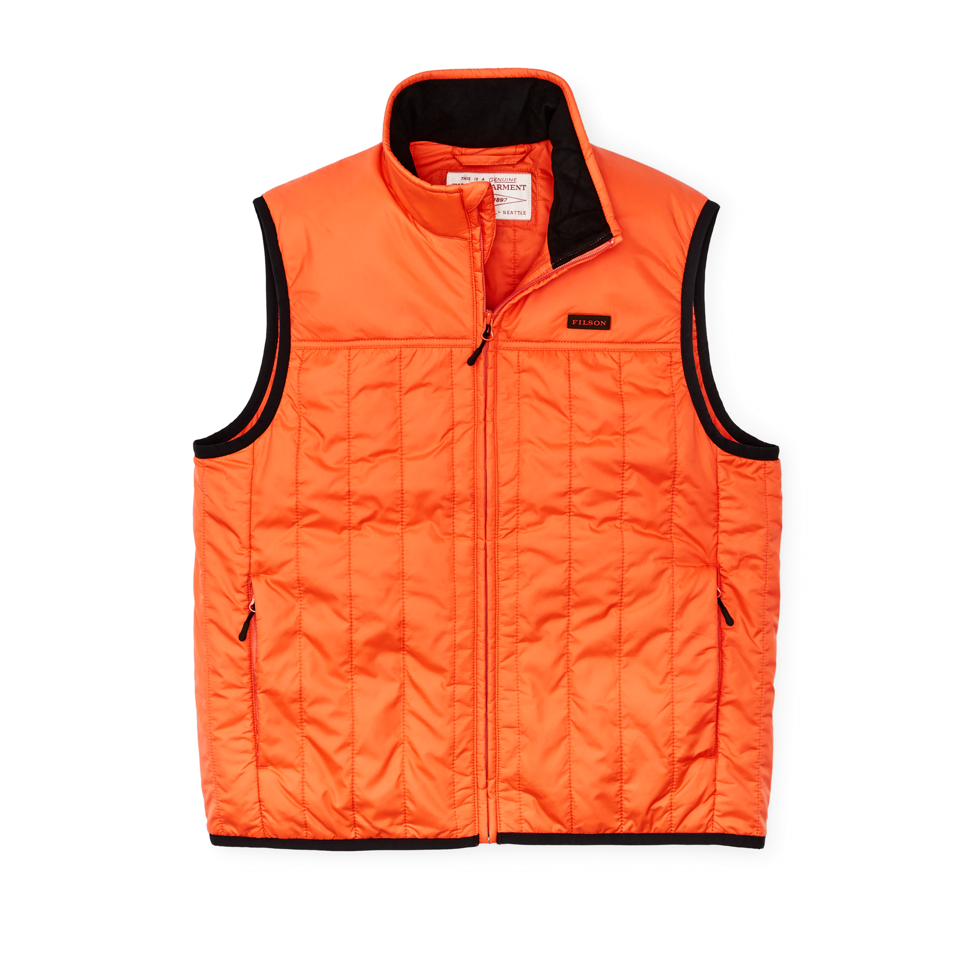 Front-facing image of the Filson Ultralight Vest - Flame