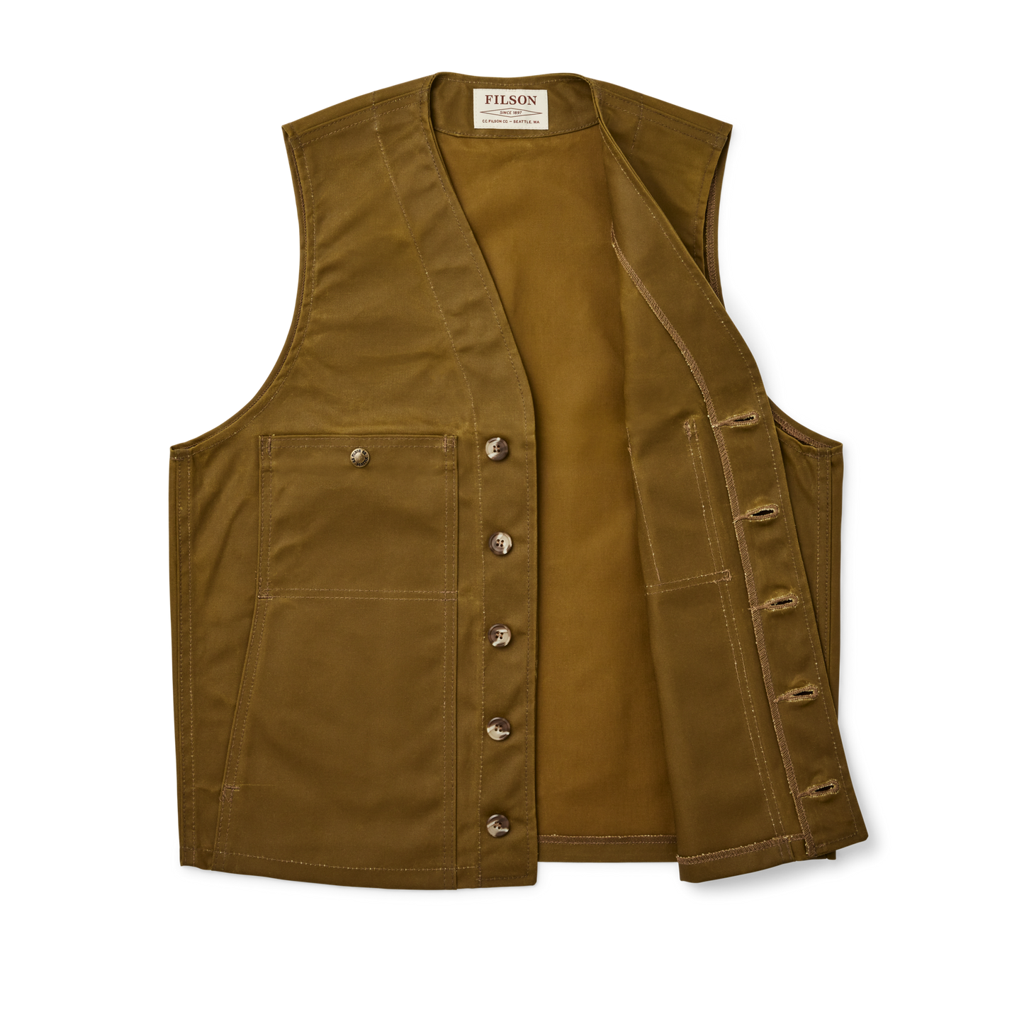 Alternate view of the Filson Oil Tin Cloth Vest - Dark Tan