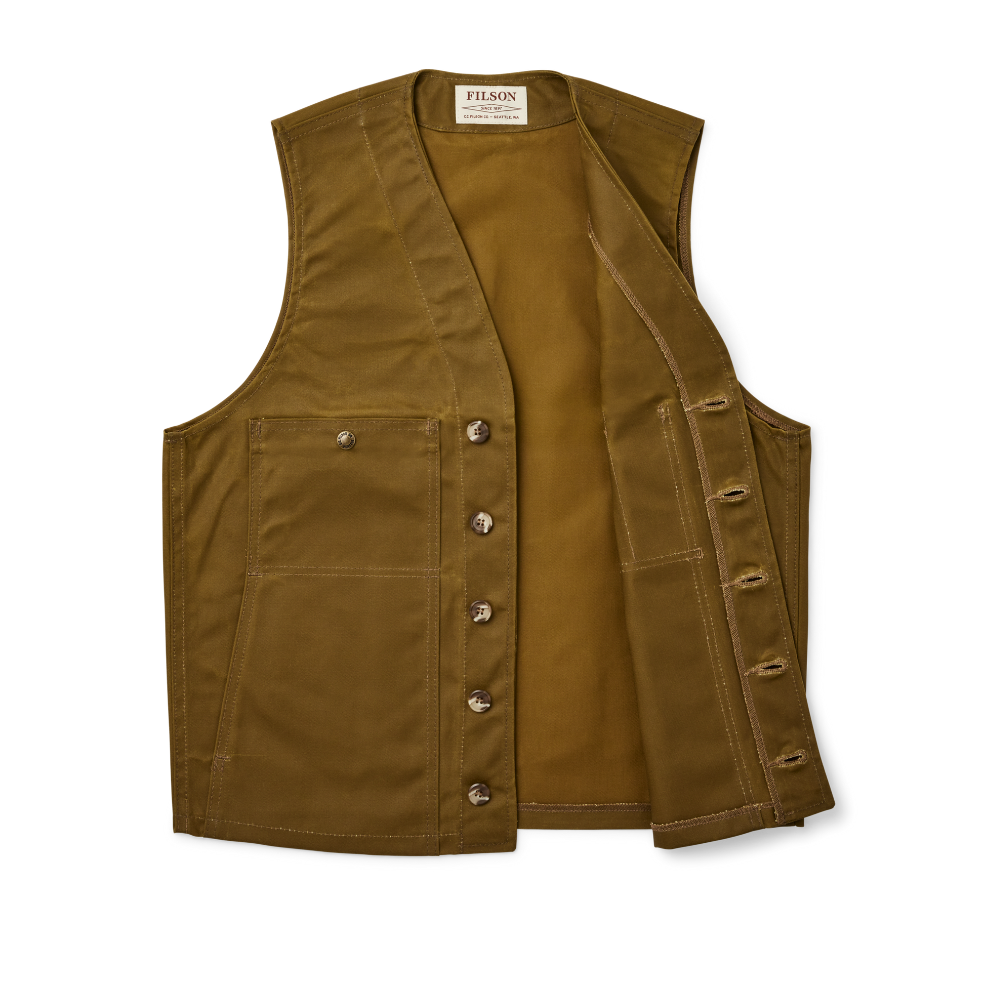 Alternate view of the Filson Oil Tin Cloth Vest - Dark Tan