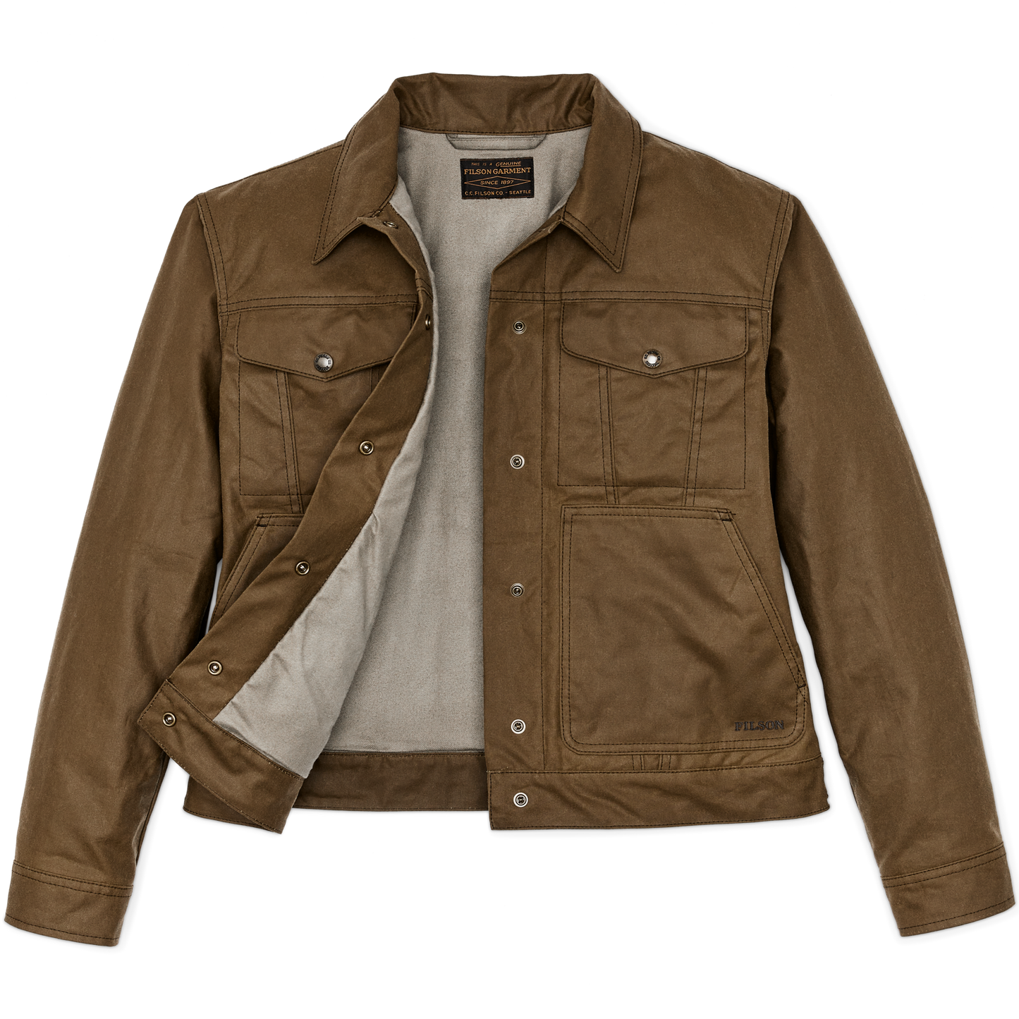 Alternate view of the Filson Women's Short Lined Cruiser Jacket - Dark Tan