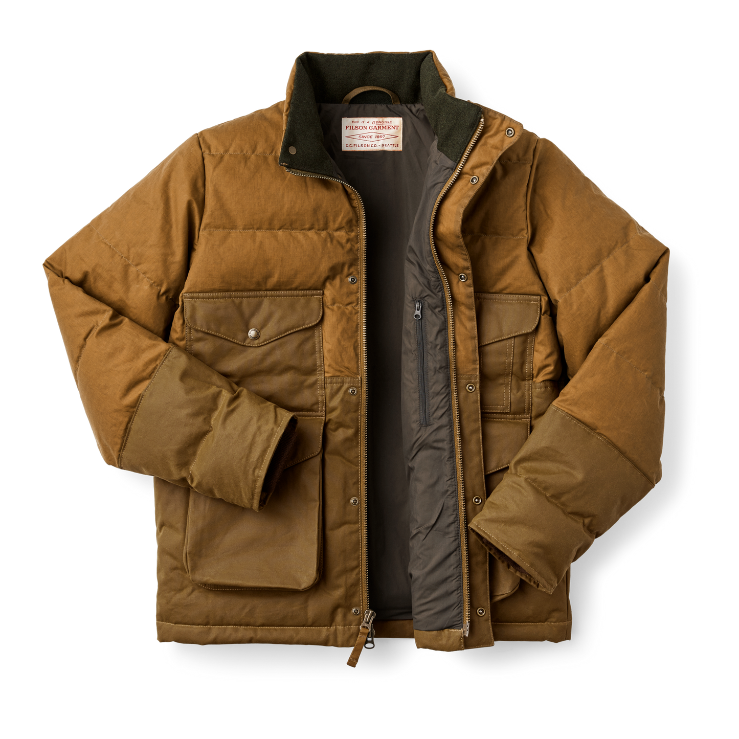 Alternate view of the Filson Down Cruiser Jacket - Dark Tan