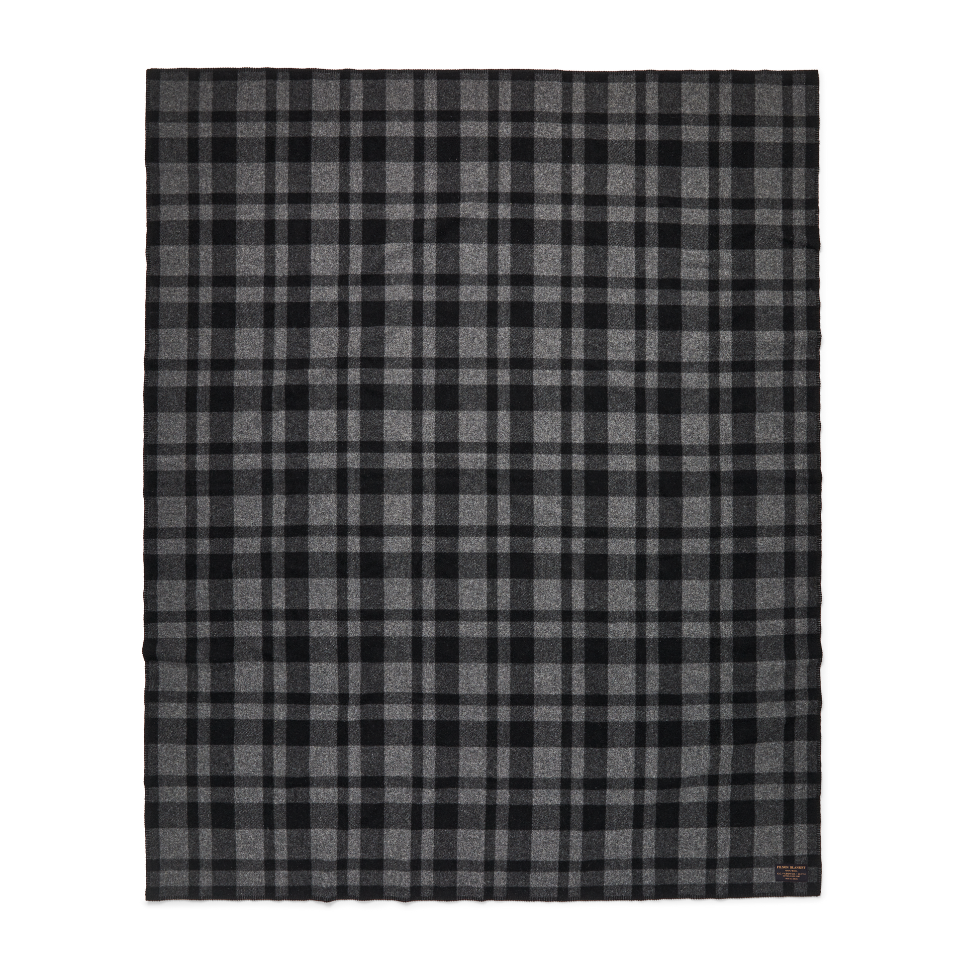 Front-facing image of the Filson Mackinaw Wool  Blanket - Charcoal Black