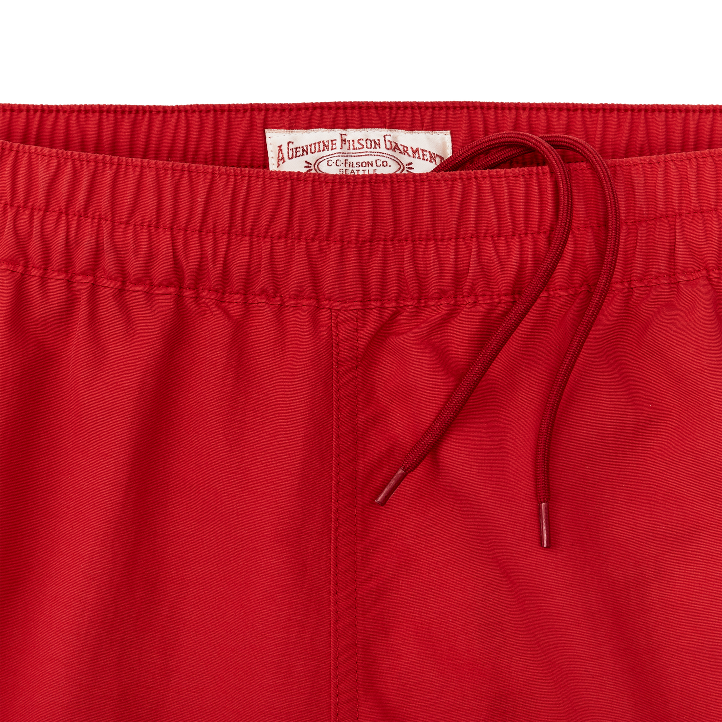 Alternate view of the Filson Cooper Lake Trunks  - Red