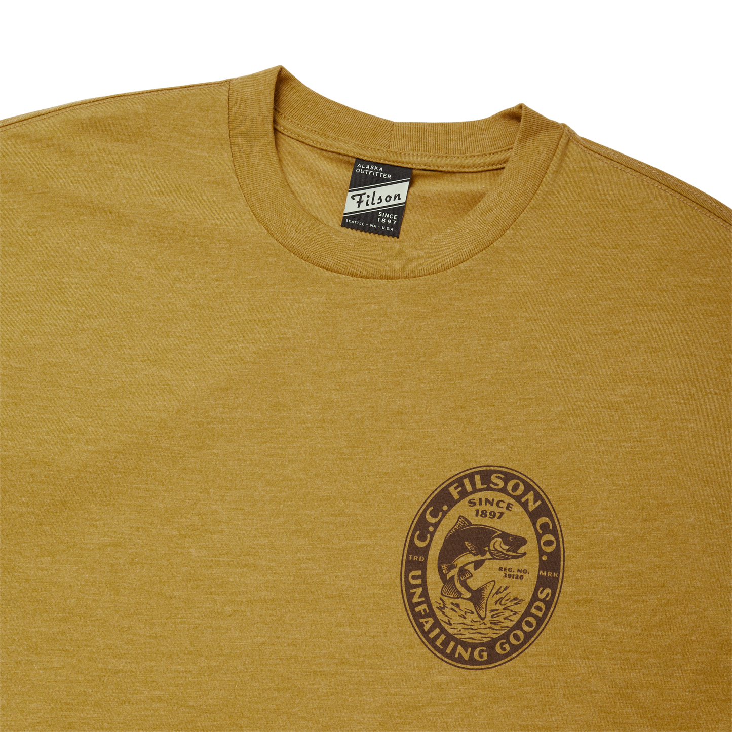 Alternate view of the Filson Buckshot T-shirt - Gold Heather / Skagit River