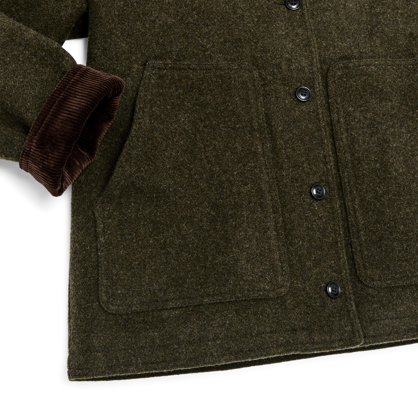 Alternate view of the Filson Women's Mackinaw Wool Barn Coat - Forset Green