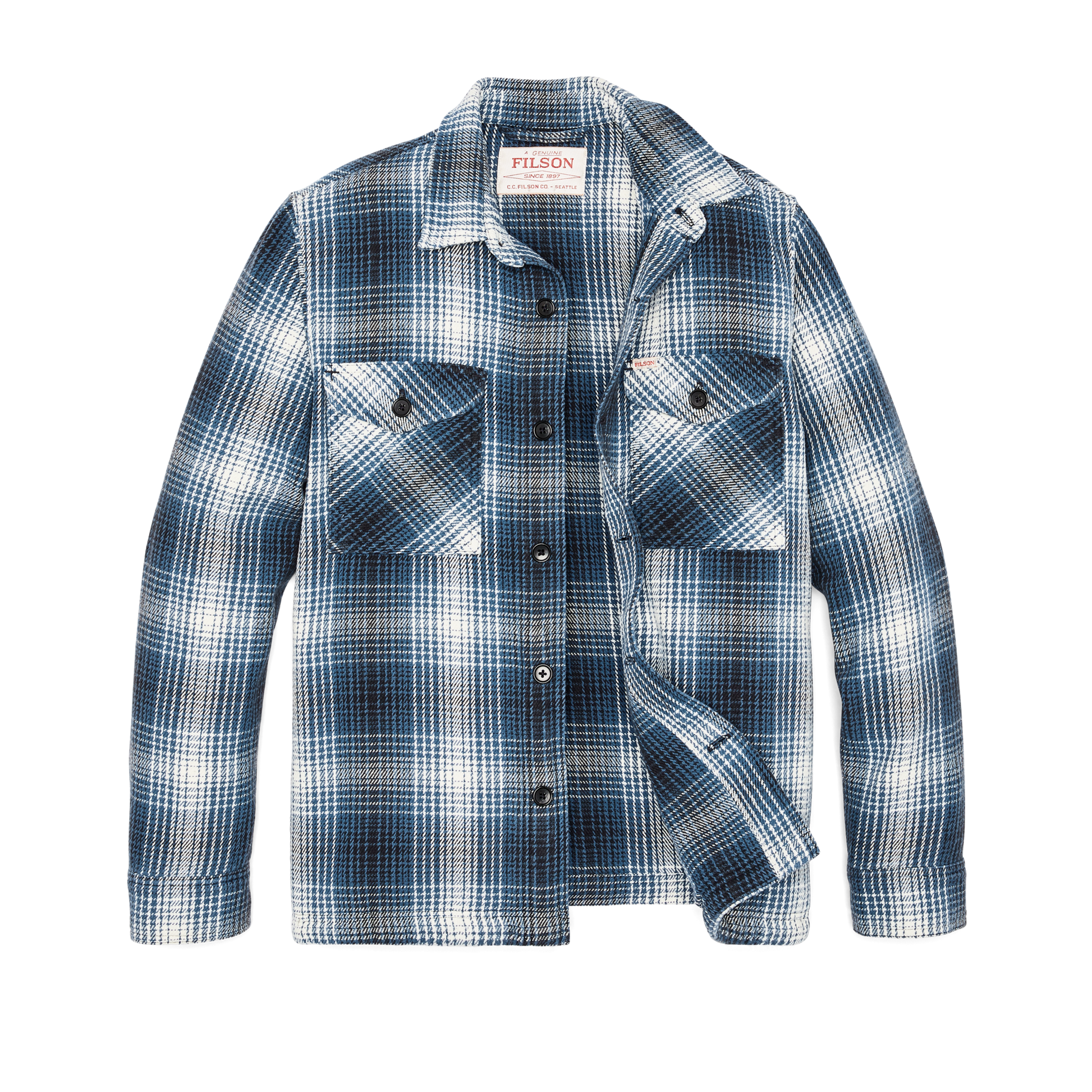 Alternate view of the Filson Deer Island Jac-shirt - Cobalt / Natural Shadow Plaid