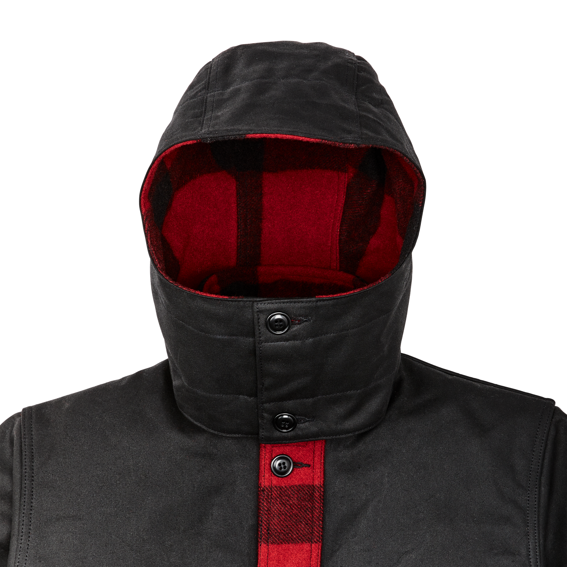 Alternate view of the Filson Mackinaw Wool Double Coat  - Red Black Classic Plaid