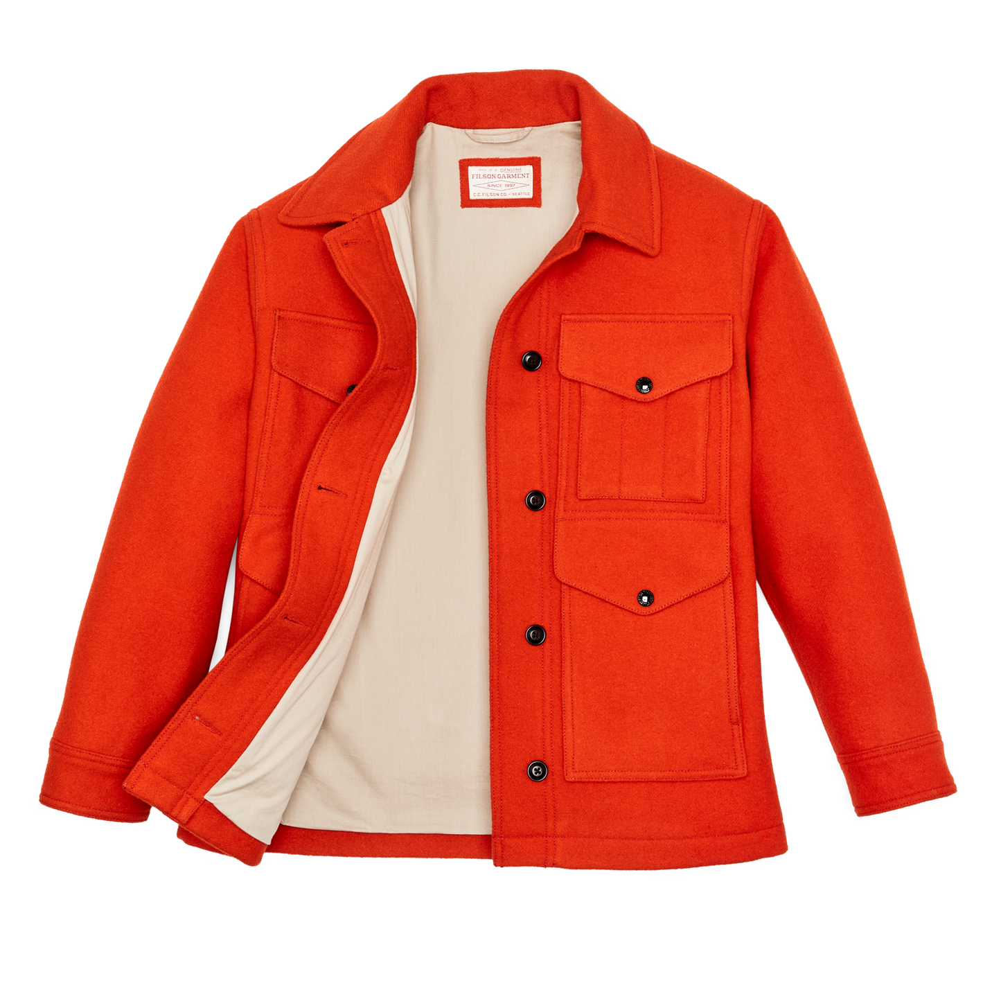 Alternate view of the Filson Women's Mackinaw Wool Cruiser Jacket - Flame