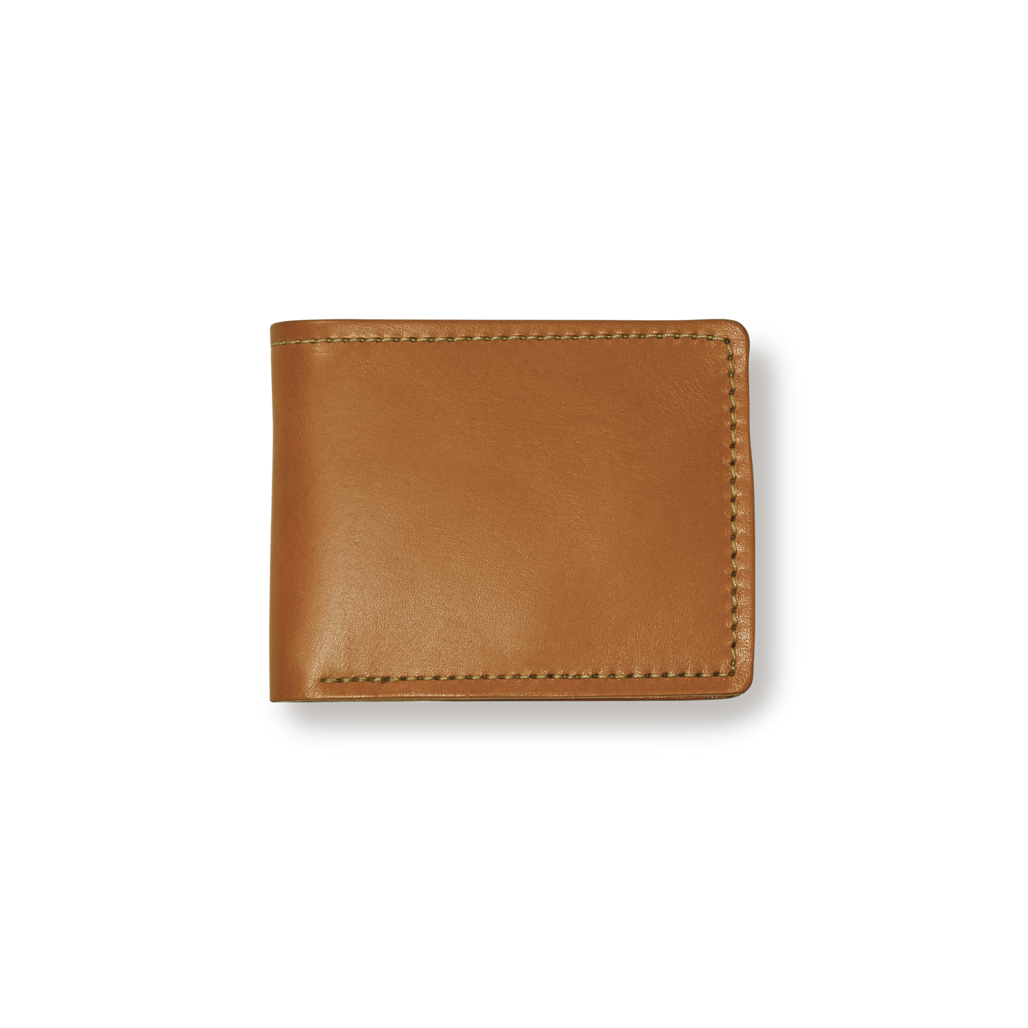 Front-facing image of the Filson Bridle Leather Bi-fold Wallet - Tan Leather