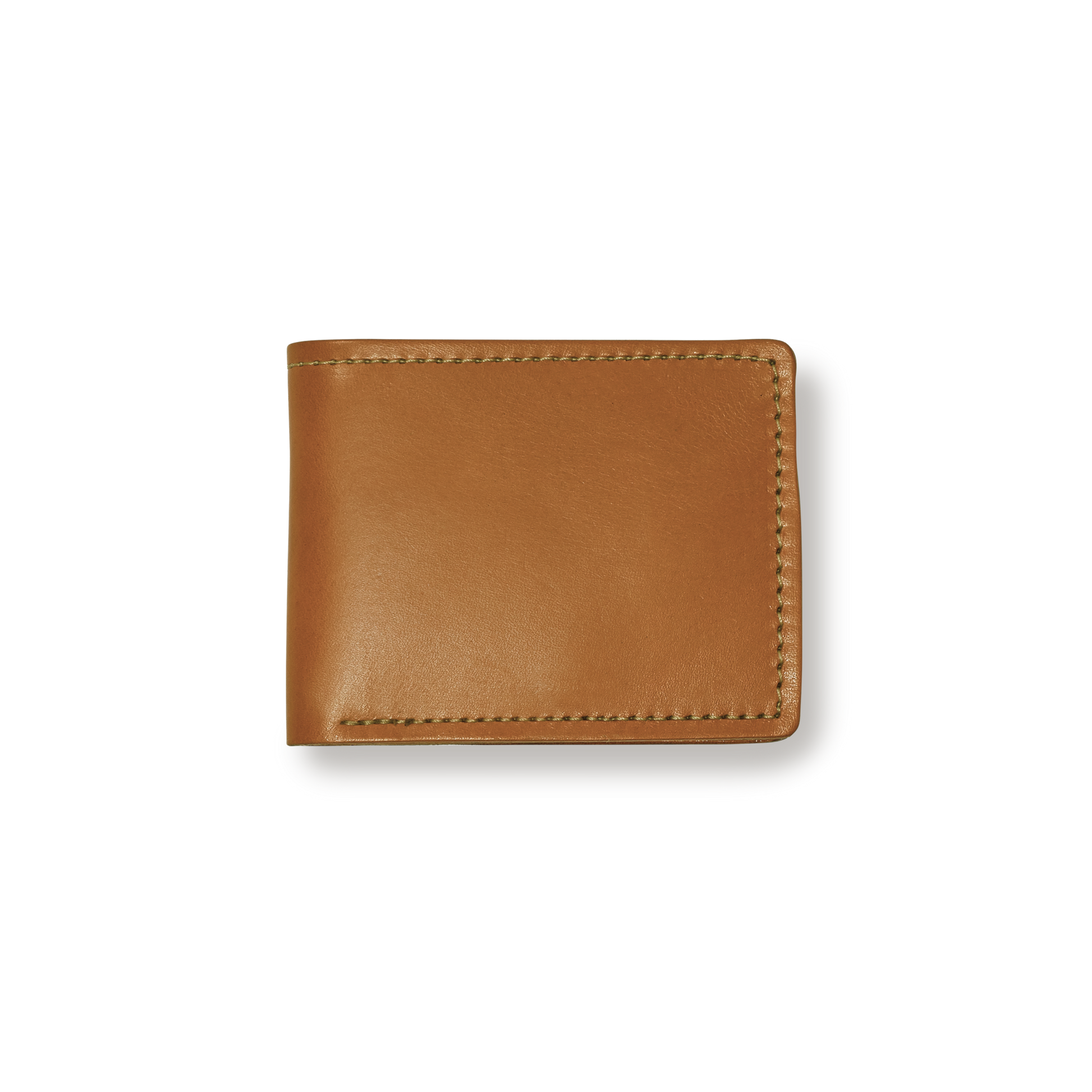 Front-facing image of the Filson Bridle Leather Bi-fold Wallet - Tan Leather