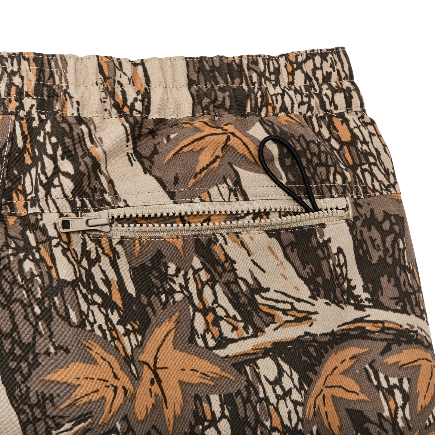 Alternate view of the Filson Cooper Lake Trunks  - Maple Bark Camo / Tan