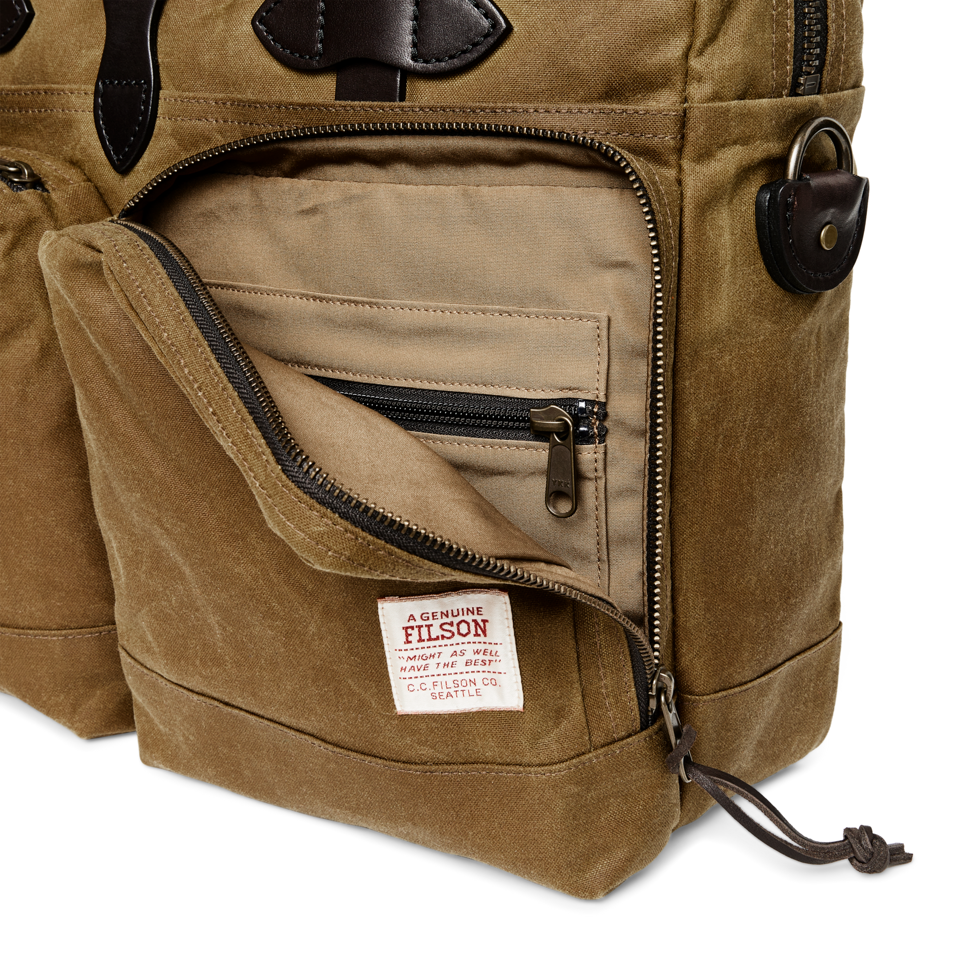 Alternate view of the Filson 24 Hour Tin Cloth Briefcase - Dark Tan