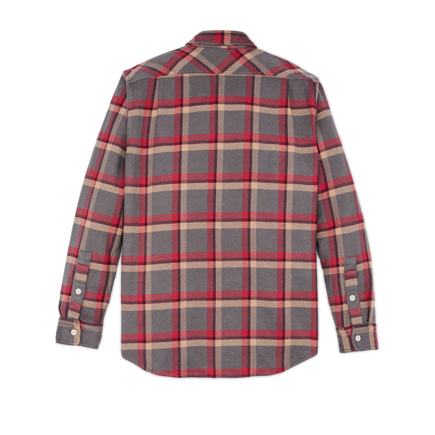 Alternate view of the Filson Vintage Flannel Work Shirt - Gray / Red / Multi Plaid