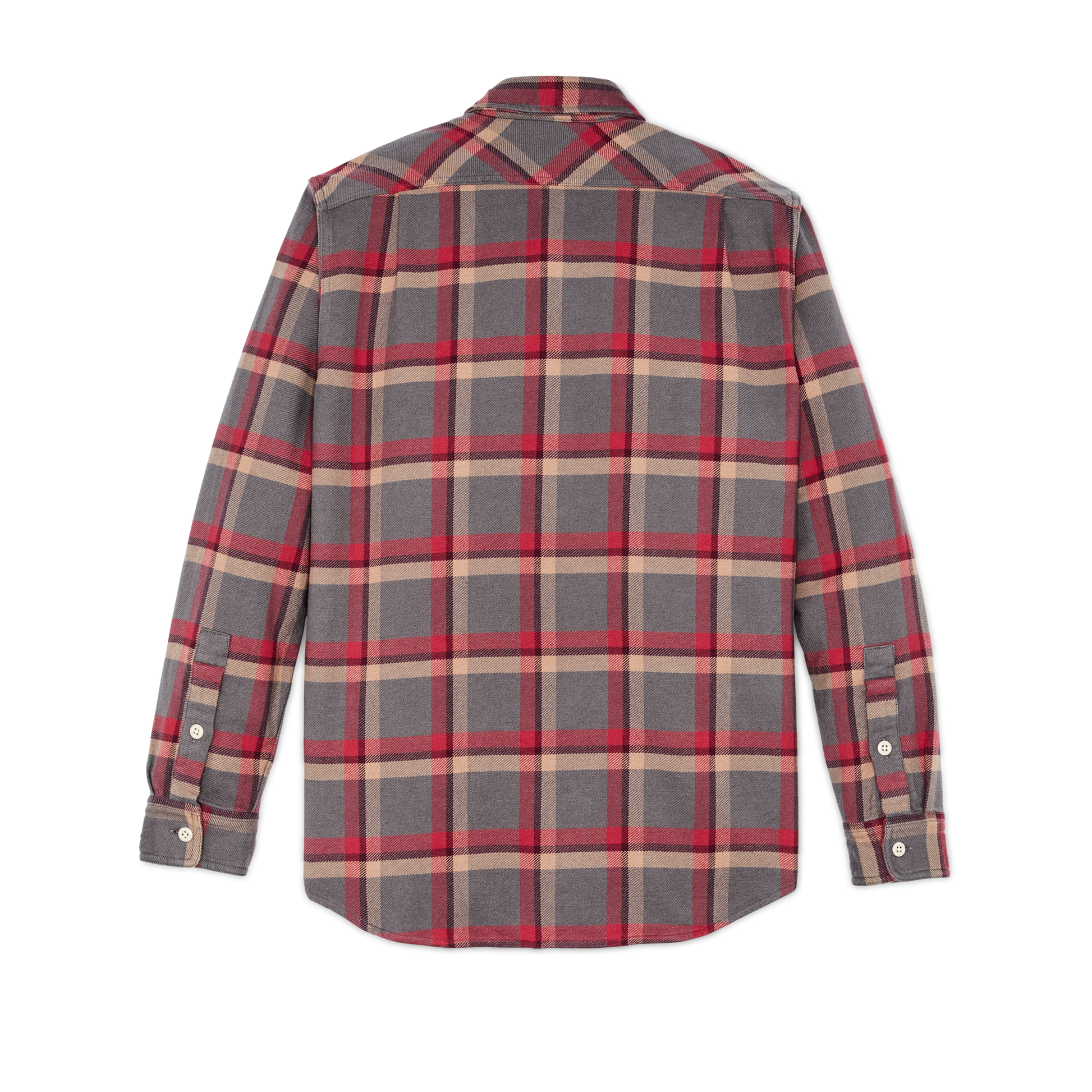 Alternate view of the Filson Vintage Flannel Work Shirt - Gray / Red / Multi Plaid