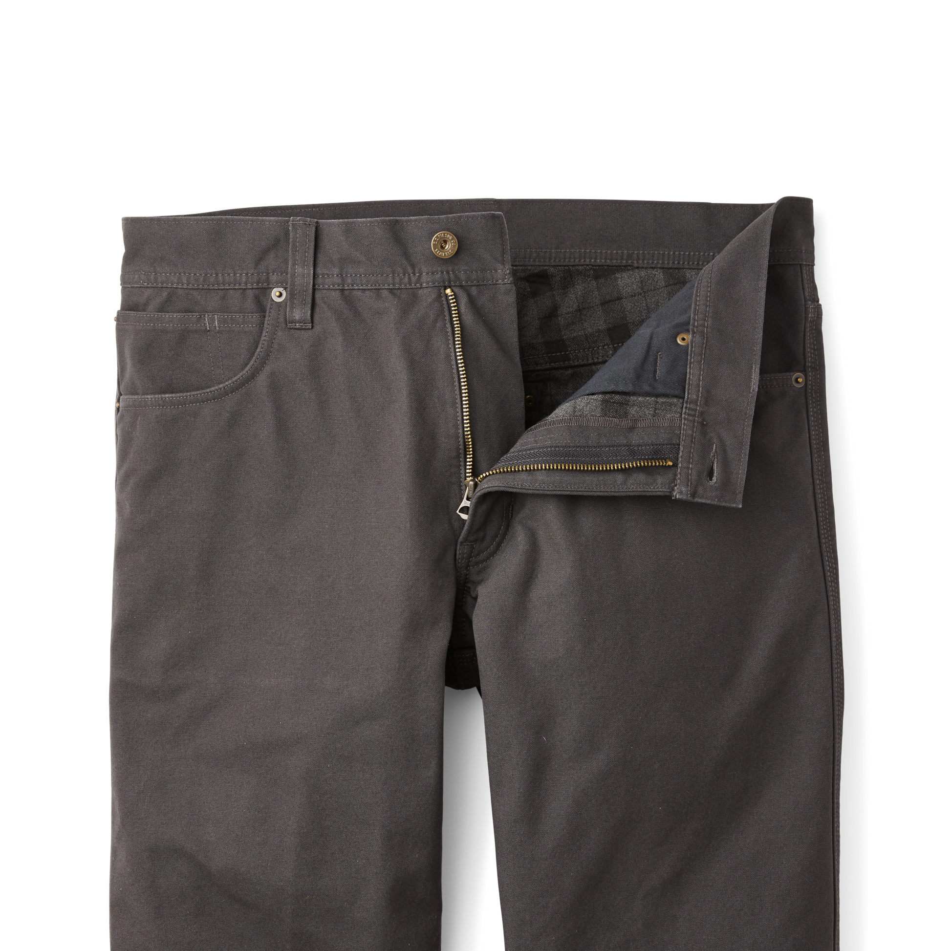 Alternate view of the Filson Flannel-lined Dry Tin Cloth Pants - Raven W/charcoal/black