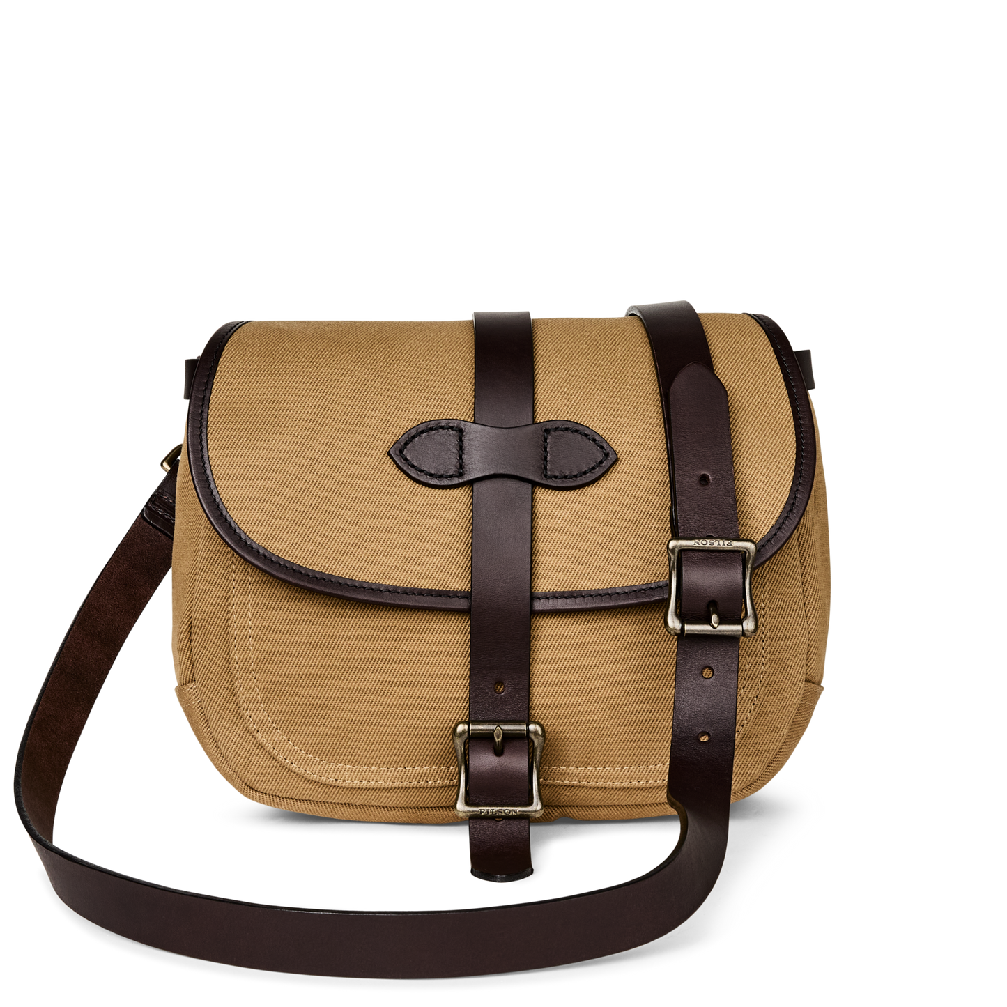 Front-facing image of the Filson Rugged Twill Xs Field Bag - Tan