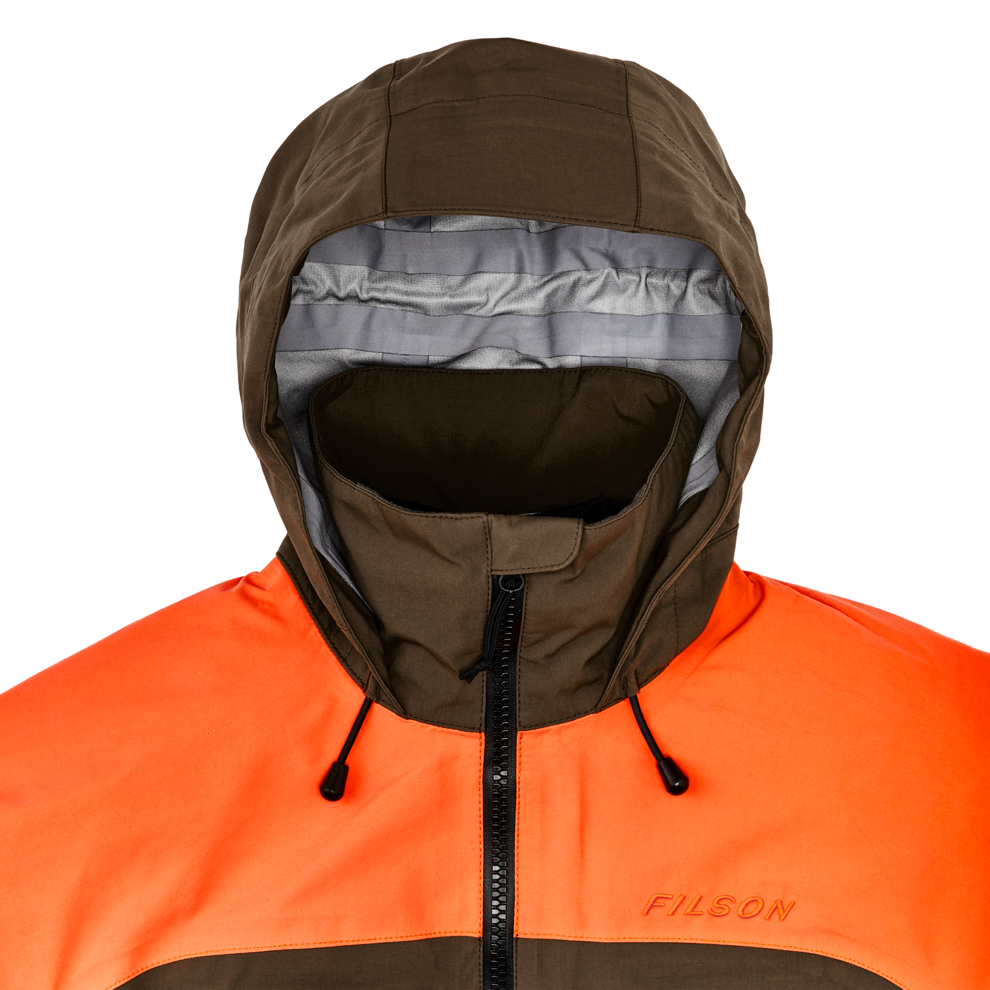 Alternate view of the Filson 3-layer Field Jacket - Dark Tan / Blaze Orange