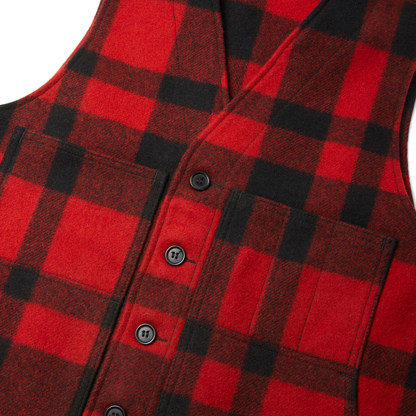 Alternate view of the Filson Mackinaw Wool Vest - Red/black Plaid