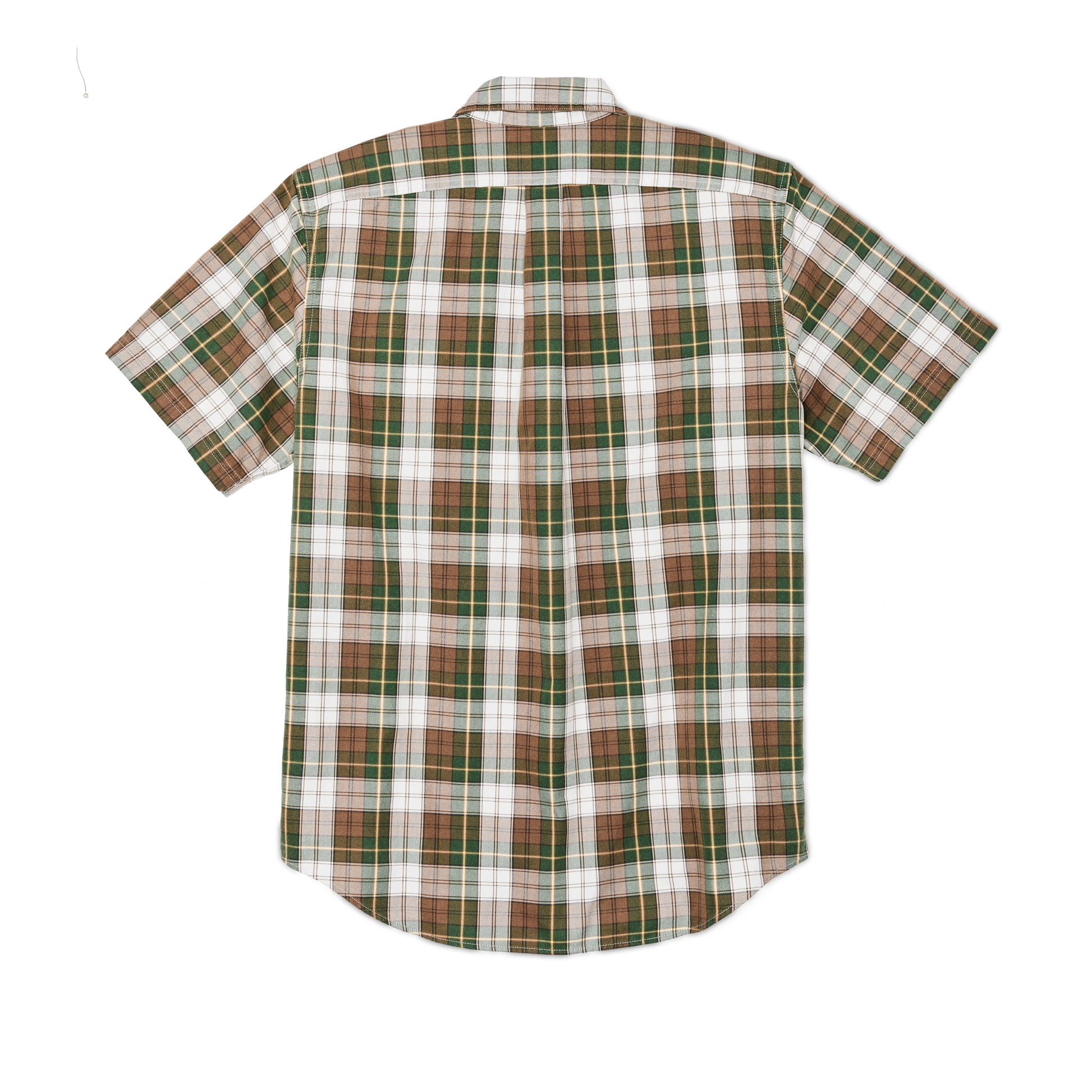 Alternate view of the Filson Short Sleeve Lightweight Alaskan Guide Shirt  - Green / White / Brown Plaid