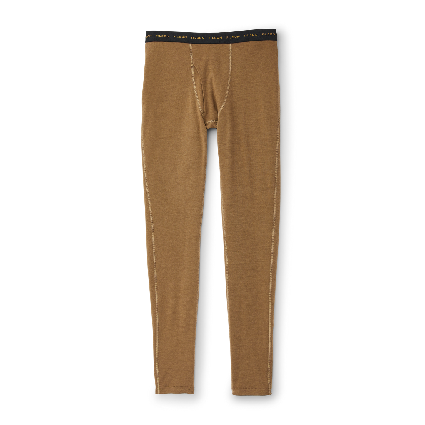 Front-facing image of the Filson 280g Merino Wool Bottoms - Rugged Tan