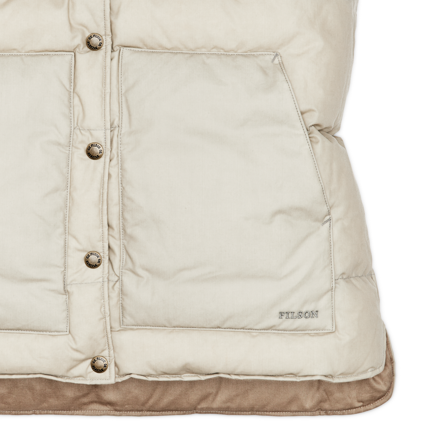 Alternate view of the Filson Women's Waxed Down Vest - Light Tan