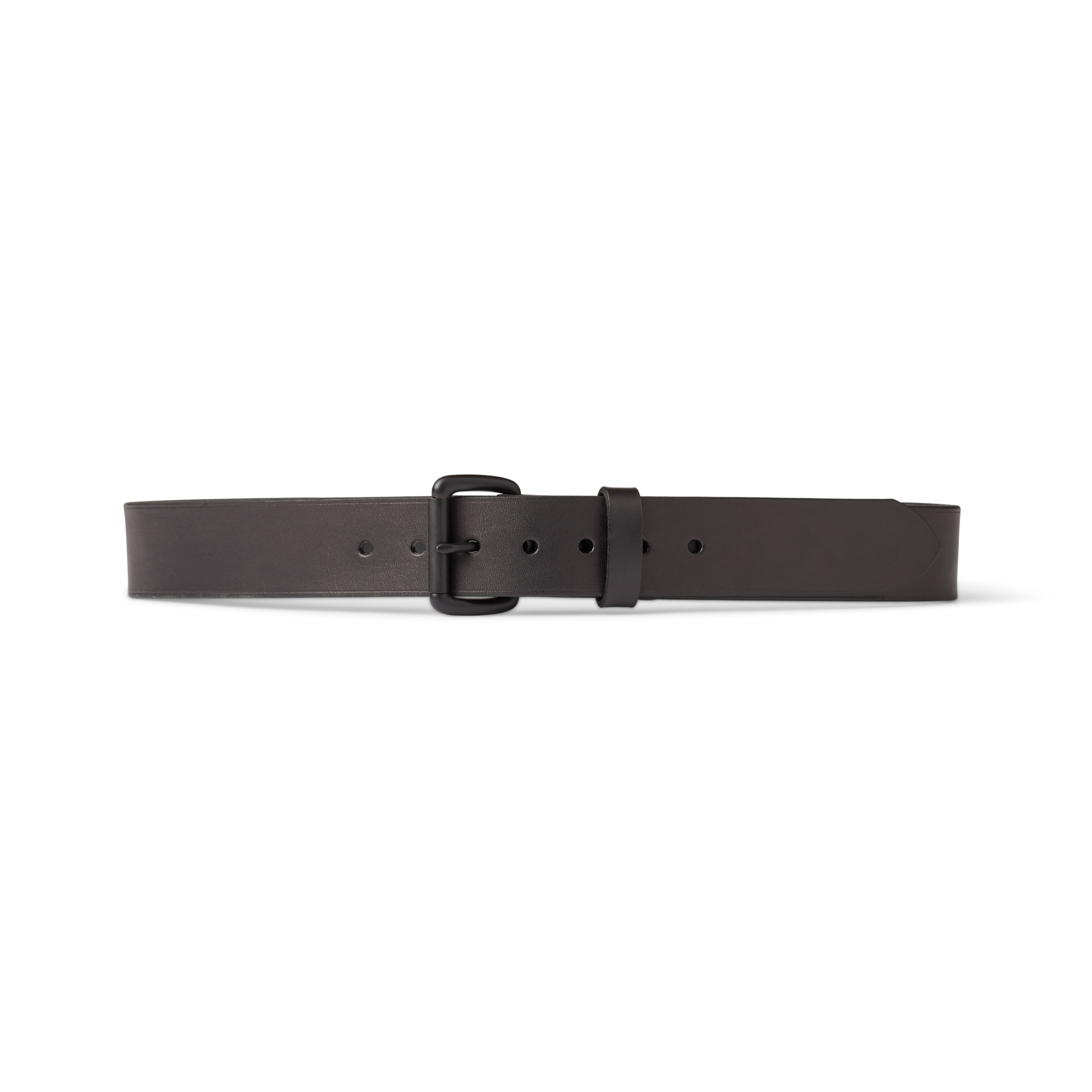 Front-facing image of the Filson 1 1/2" Bridle Leather Belt - Black/black