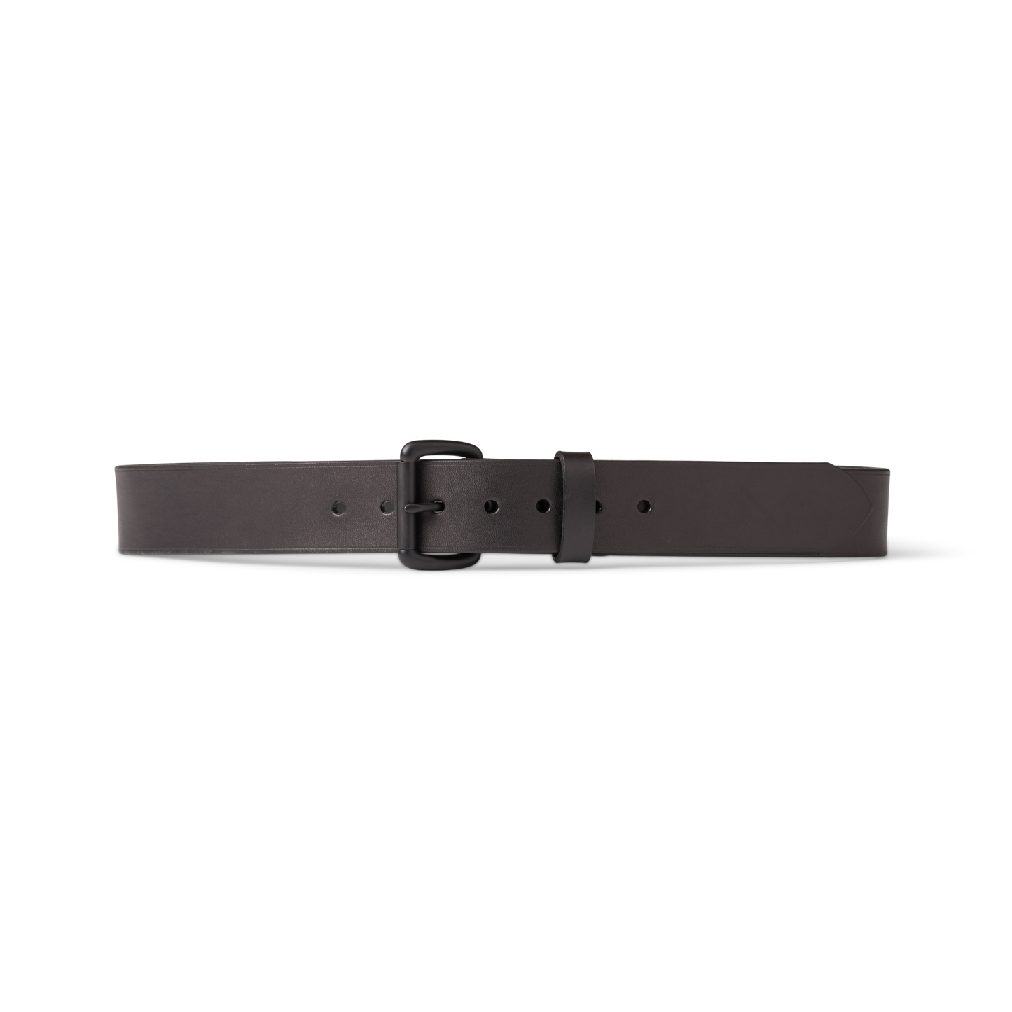 Front-facing image of the Filson 1 1/2" Bridle Leather Belt - Black/black