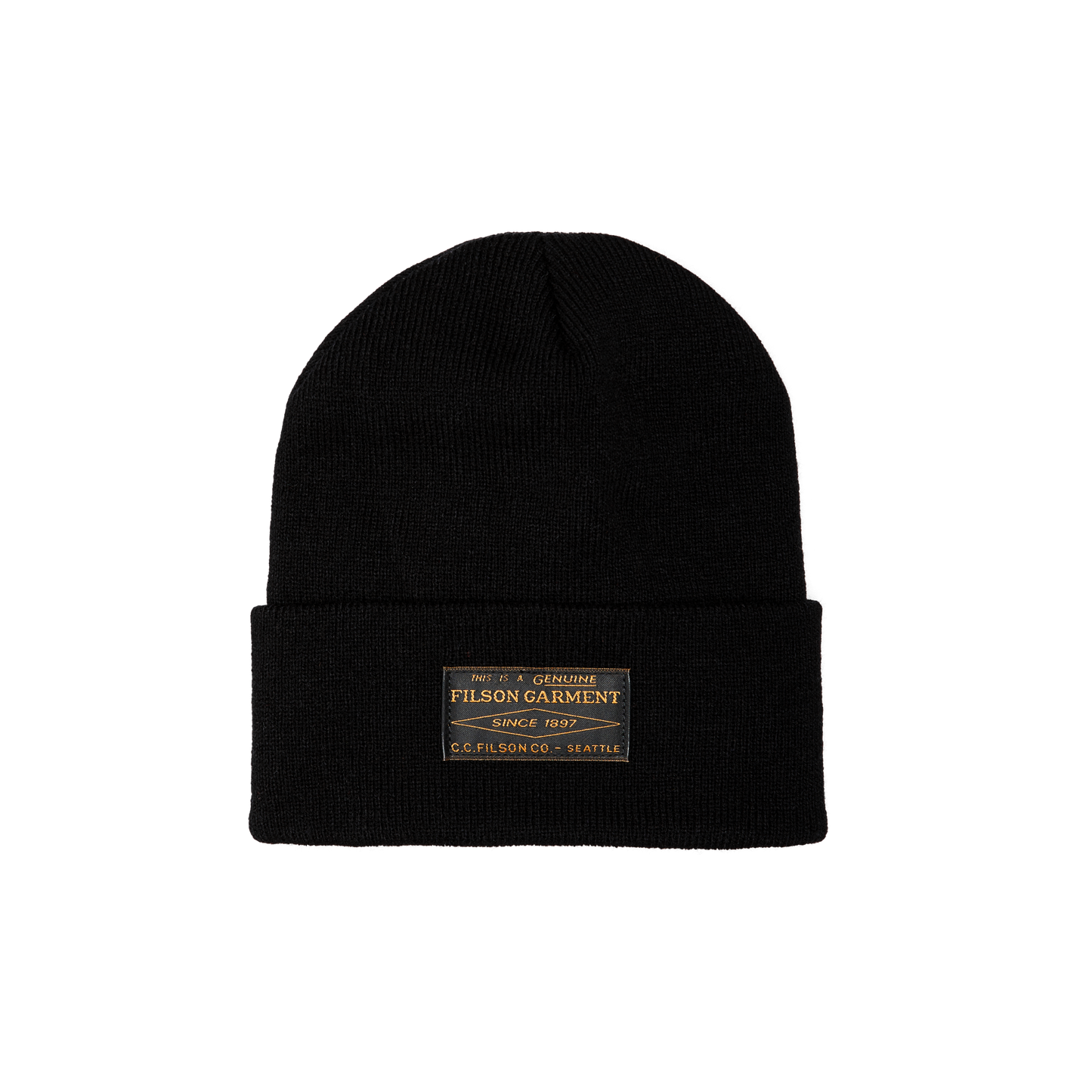 Front-facing image of the Filson Ballard Watch Cap - Black