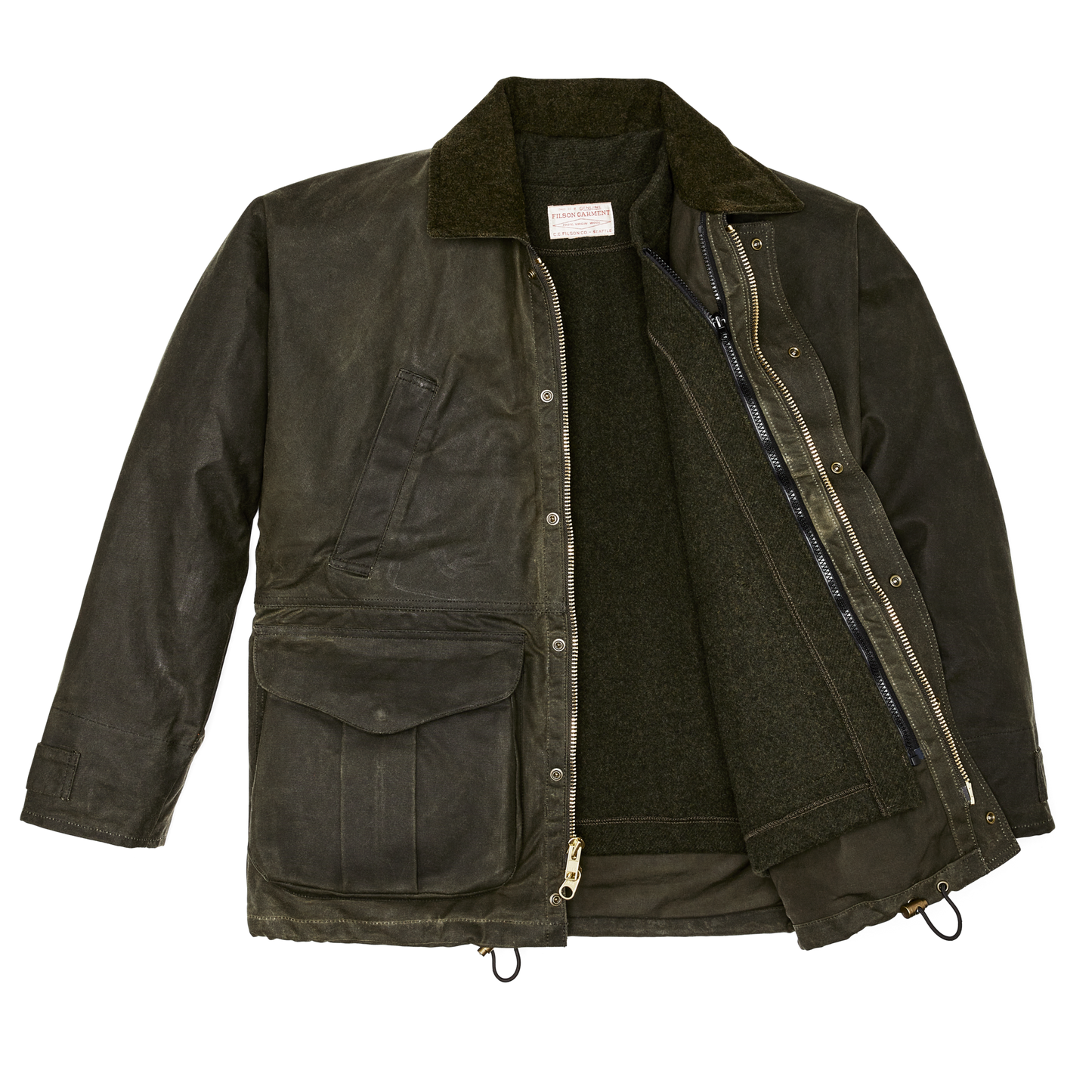 Alternate view of the Filson Tin Cloth Field Jacket - Otter Green