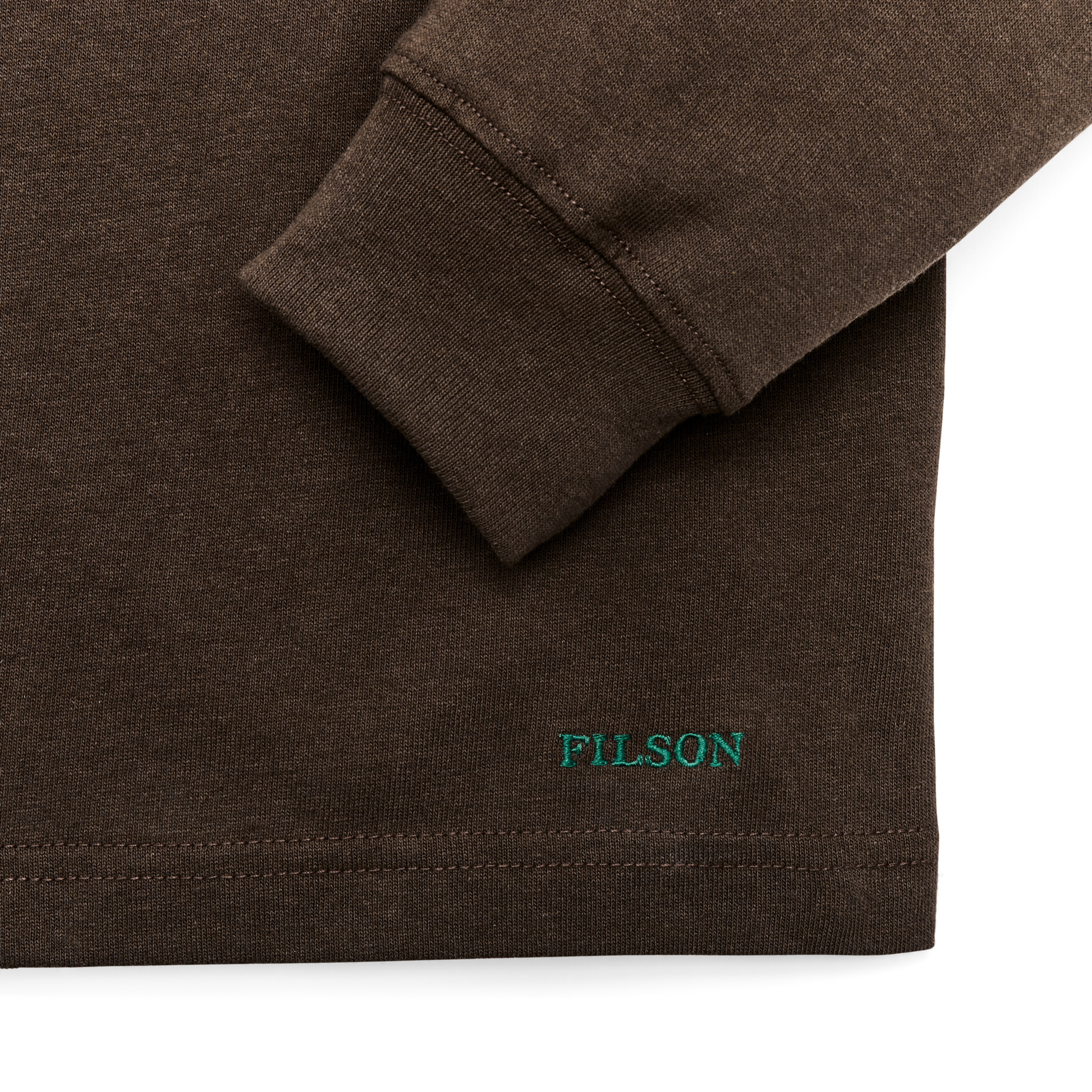 Alternate view of the Filson Long Sleeve Pioneer Pocket T-shirt - Dark Brown