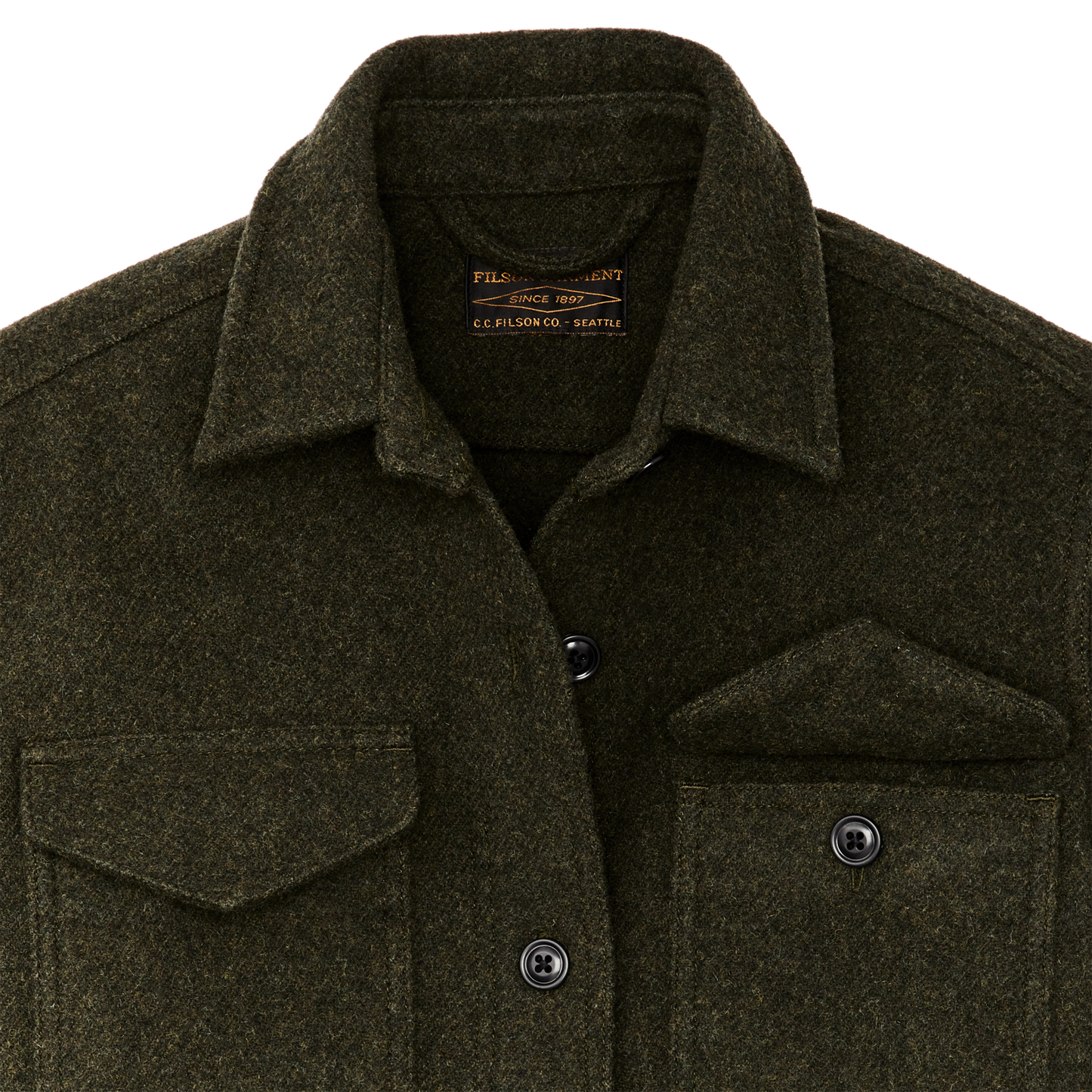 Alternate view of the Filson Women's Seattle Wool Jac-shirt - Forest Green