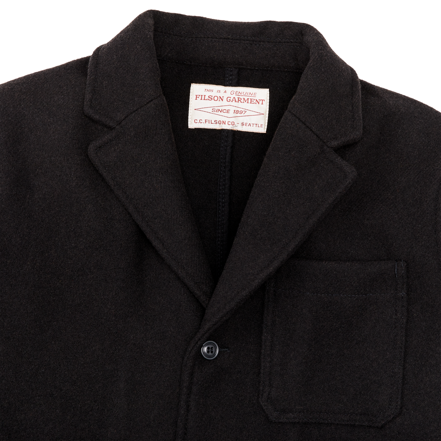 Alternate view of the Filson Mackinaw Wool Blazer - Brown Black Twill