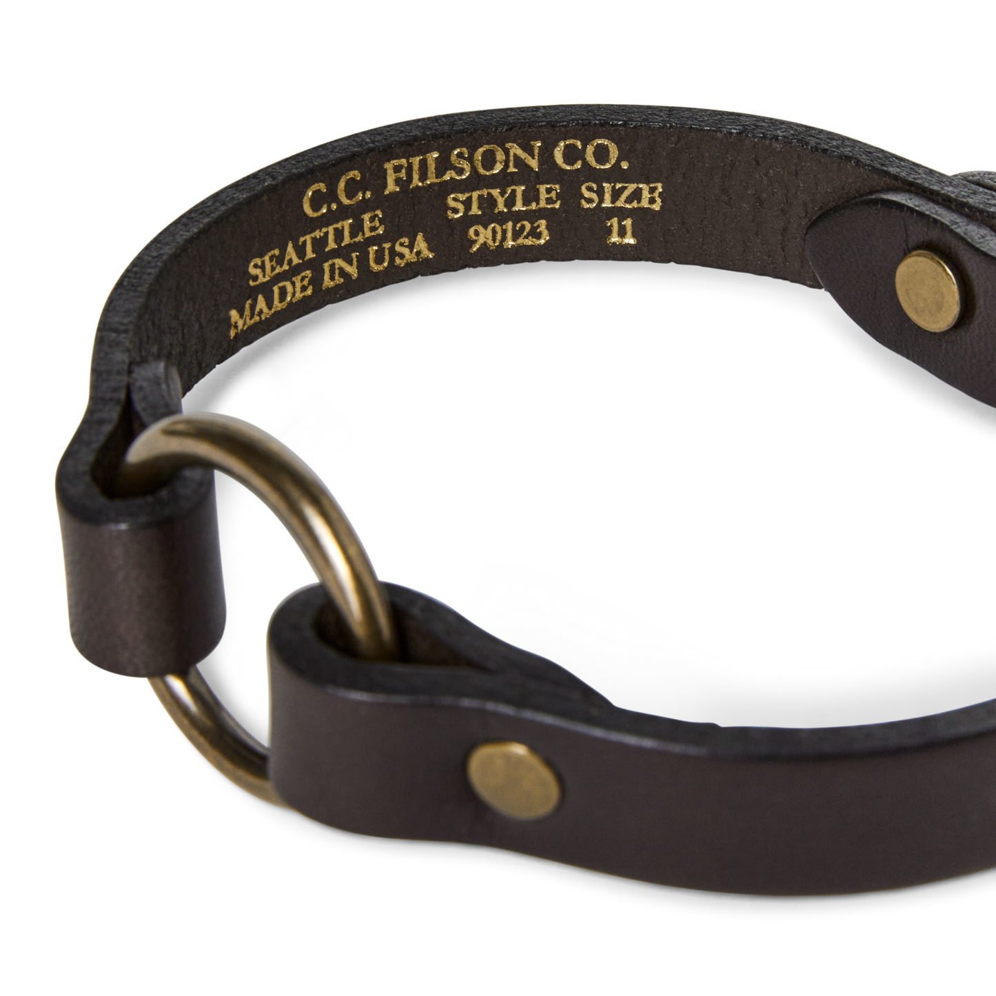 Alternate view of the Filson Bridle Leather Puppy Collar - Brown