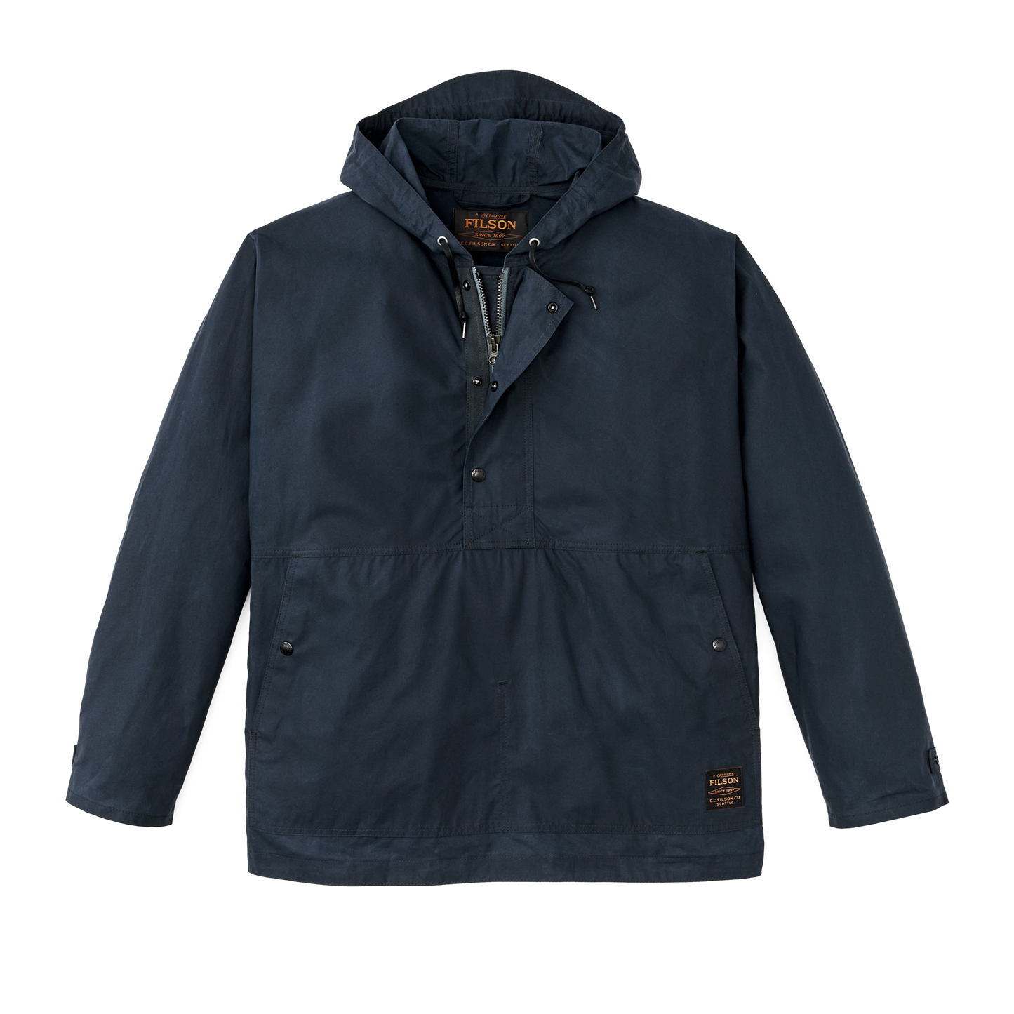 Front-facing image of the Filson Ranger Lightweight Anorak - Dark Navy