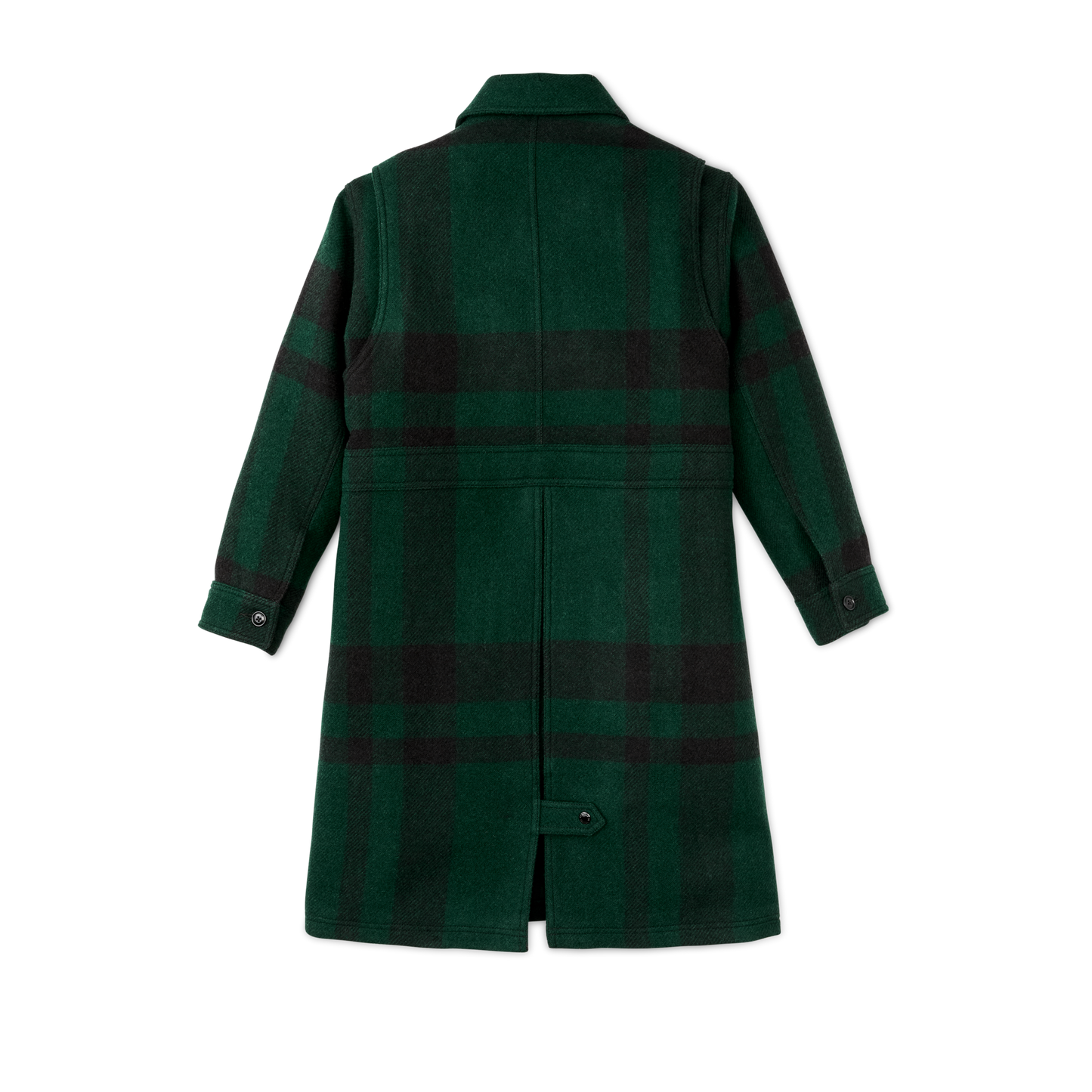 Alternate view of the Filson Women's Wool Long Cruiser Coat - Otter Green / Black Plaid