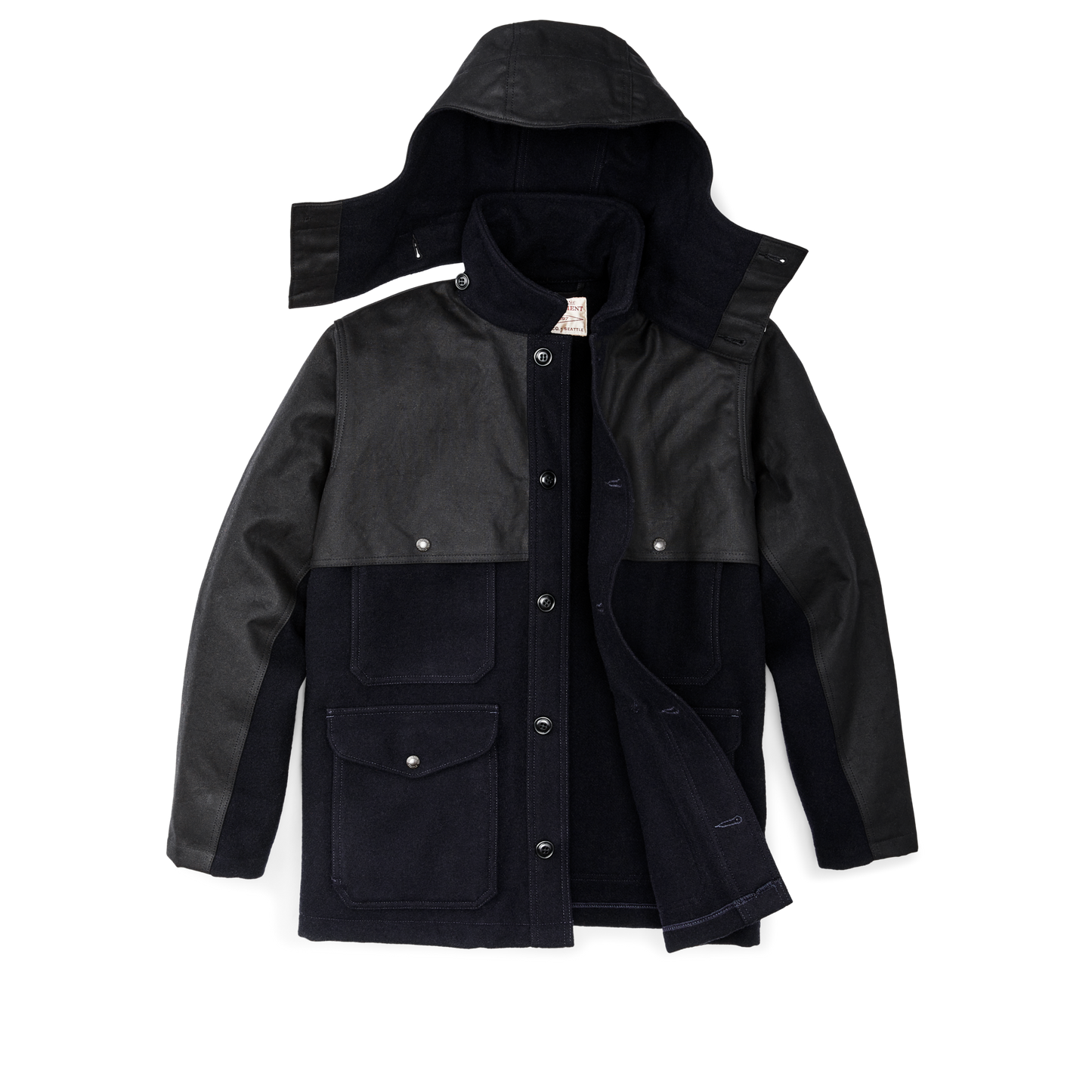 Alternate view of the Filson Mackinaw Wool Double Coat  - Dark Navy