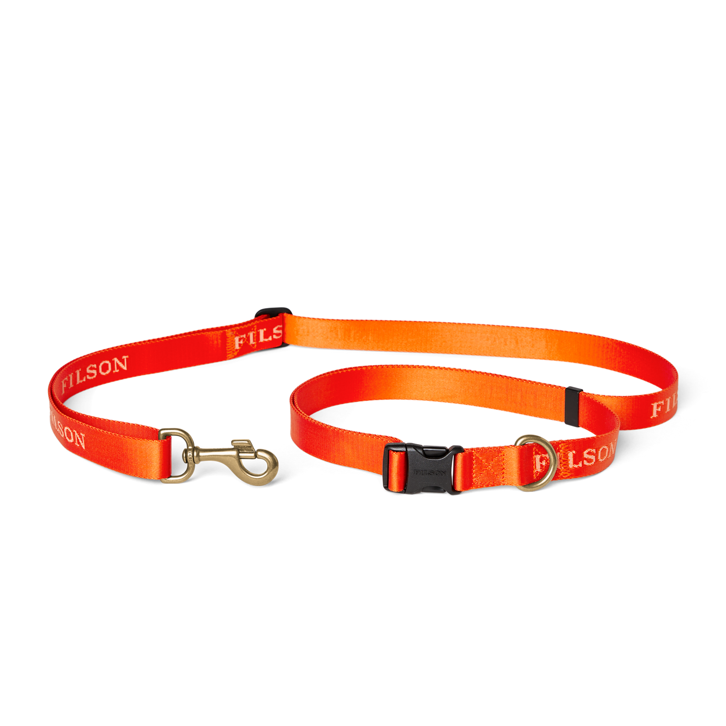 Front-facing image of the Filson Adjustable Nylon Leash - Flame