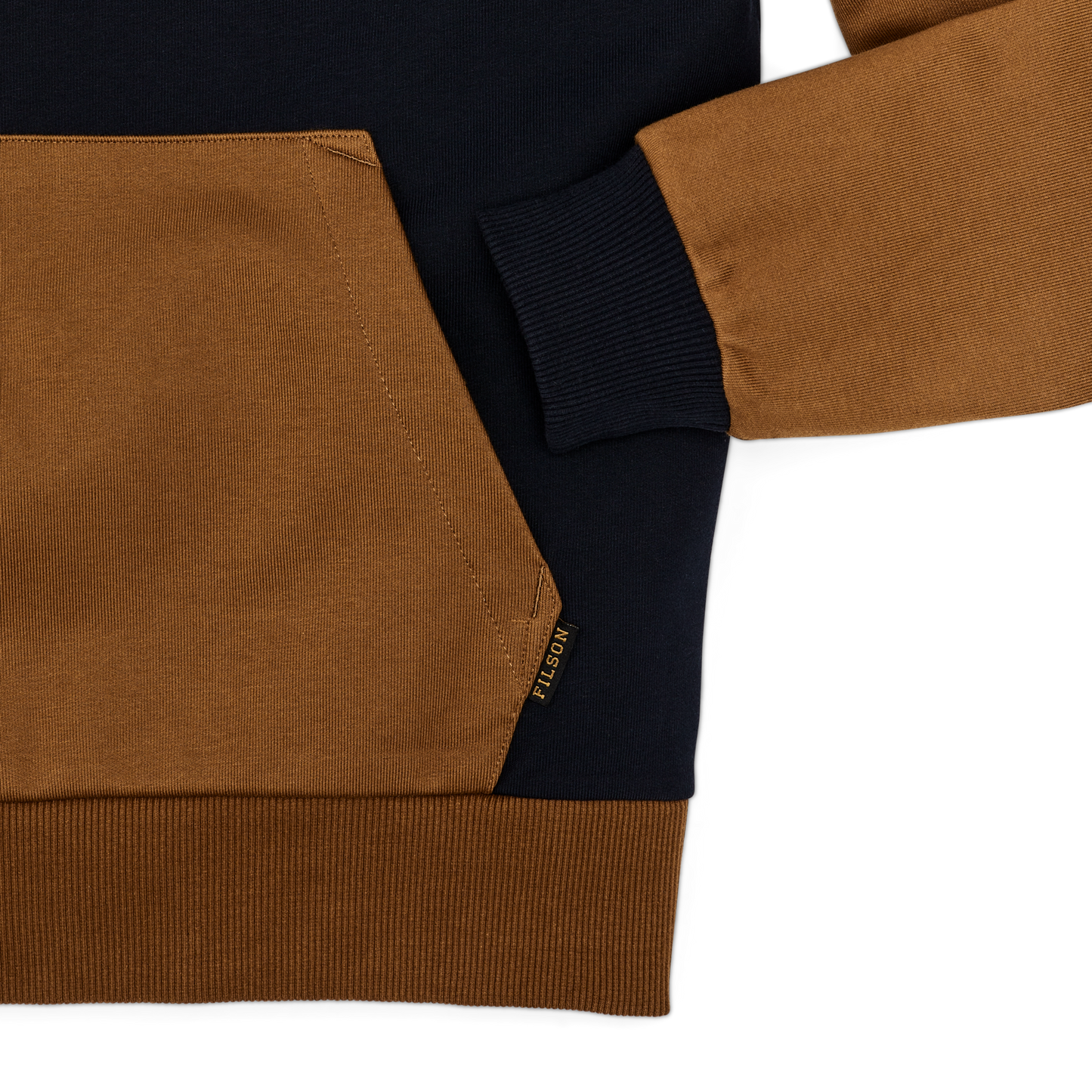 Alternate view of the Filson Prospector Hoodie - Navy / Whiskey