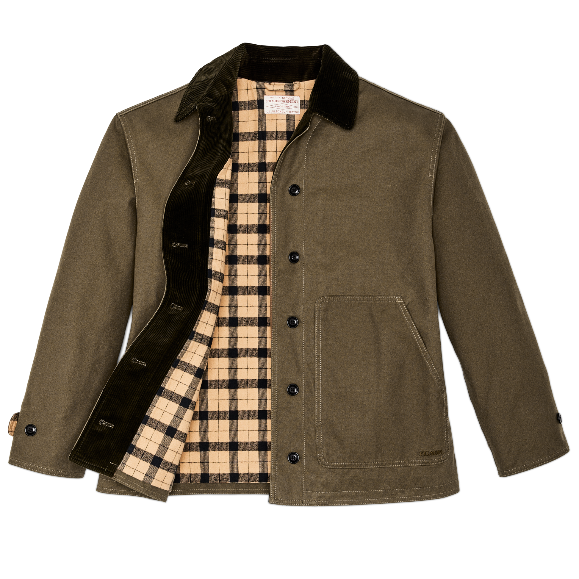 Alternate view of the Filson Women's Dry Tin Barn Coat - Marsh Olive