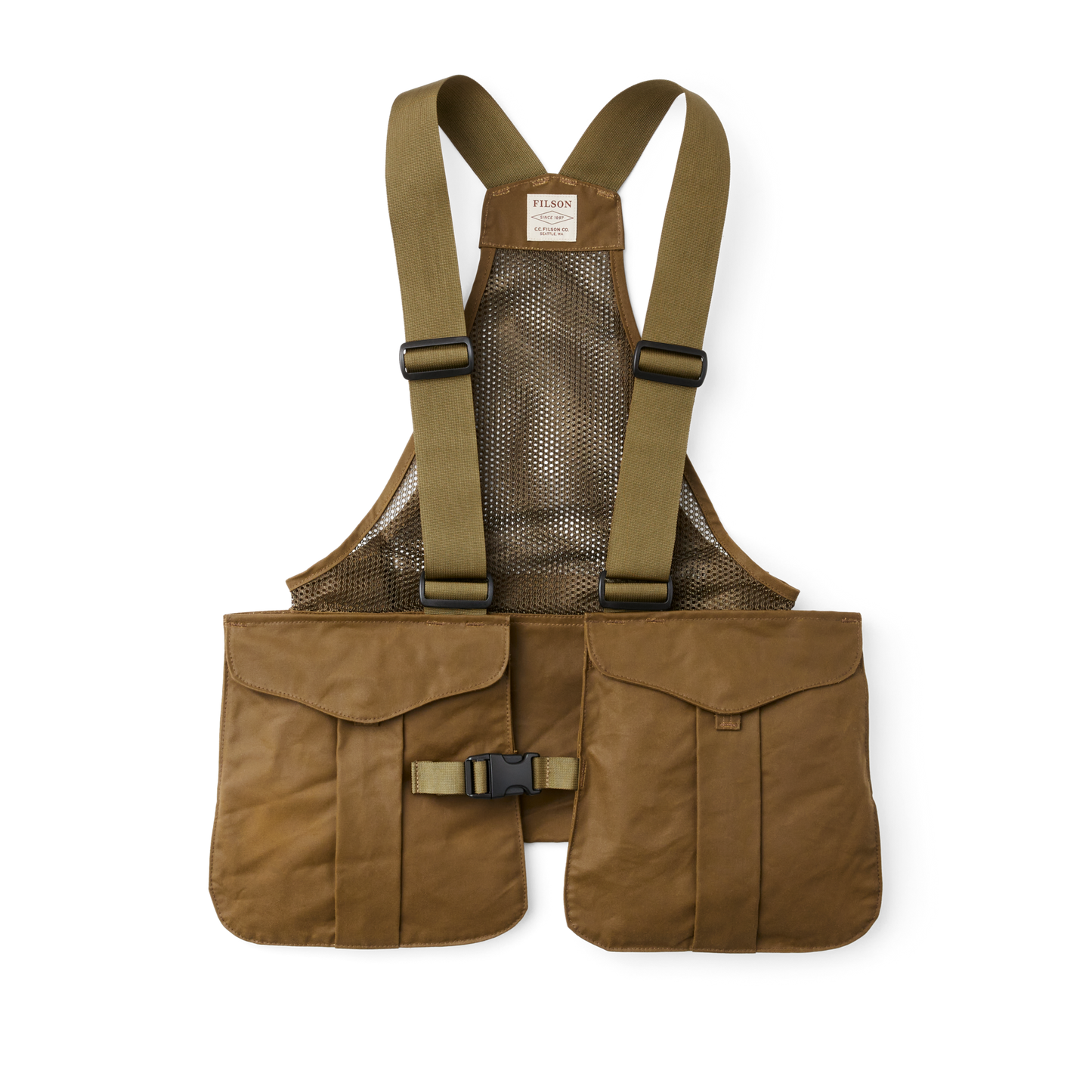 Front-facing image of the Filson Mesh Game Bag - Dark Tan