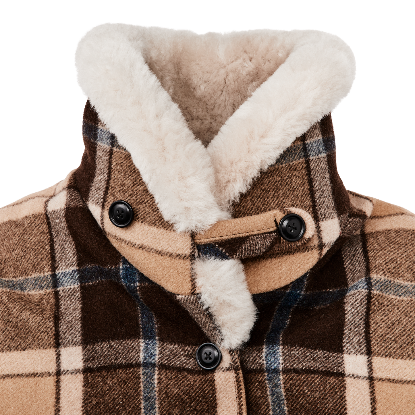 Alternate view of the Filson Women's Lined Wool Packer Coat - Cream / Brown / Multi Plaid