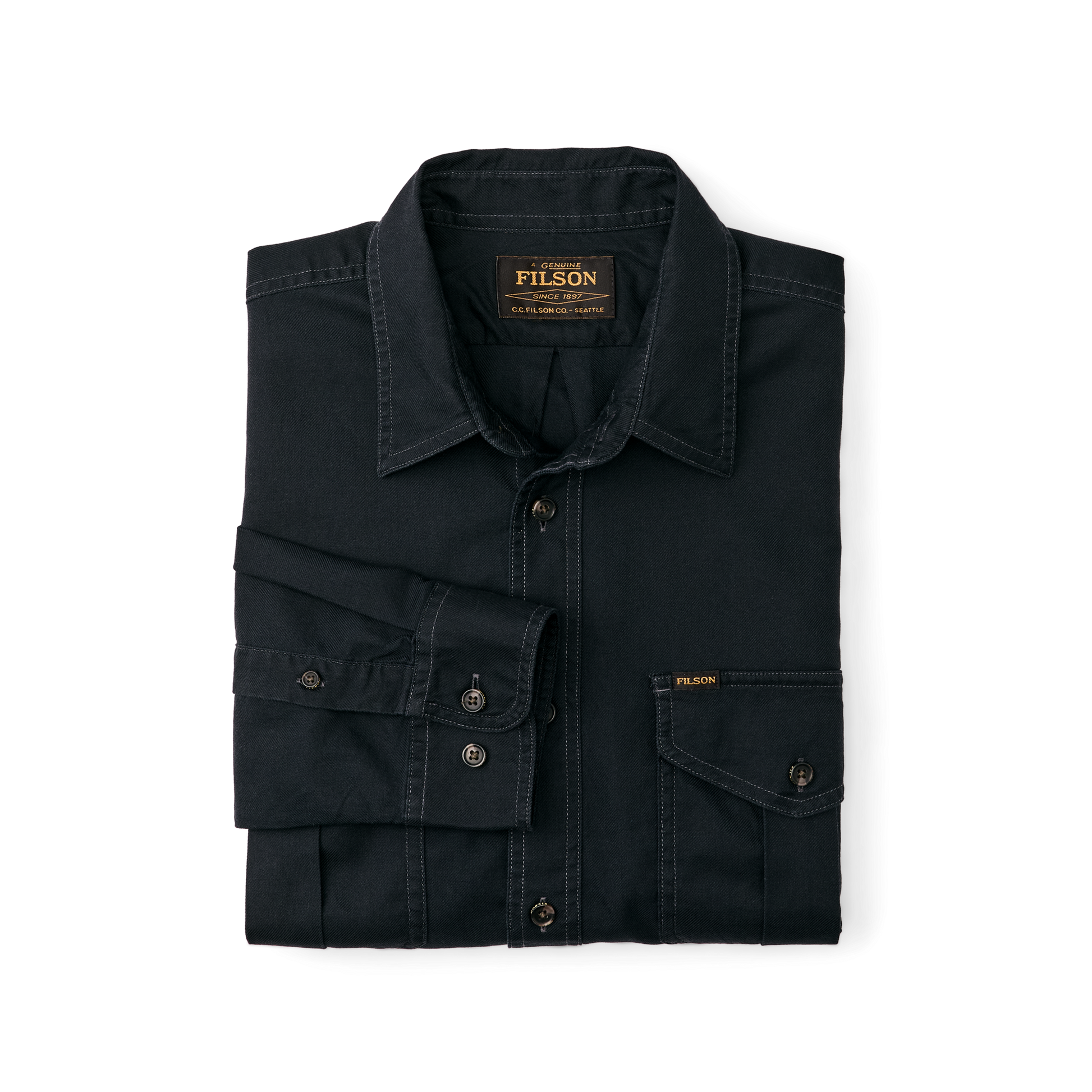 Alternate view of the Filson Lightweight Alaskan Guide Shirt - Midnight Navy