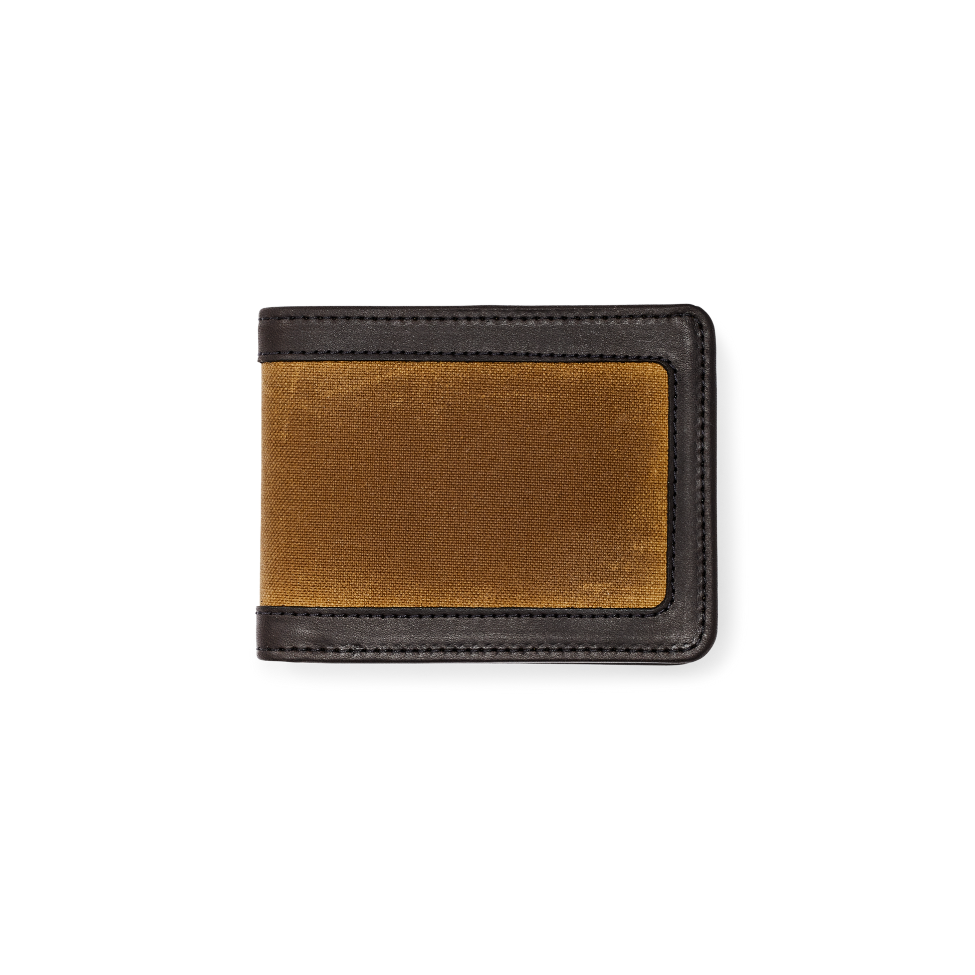 Front-facing image of the Filson Tin Cloth Outfitter Wallet - Dark Tan