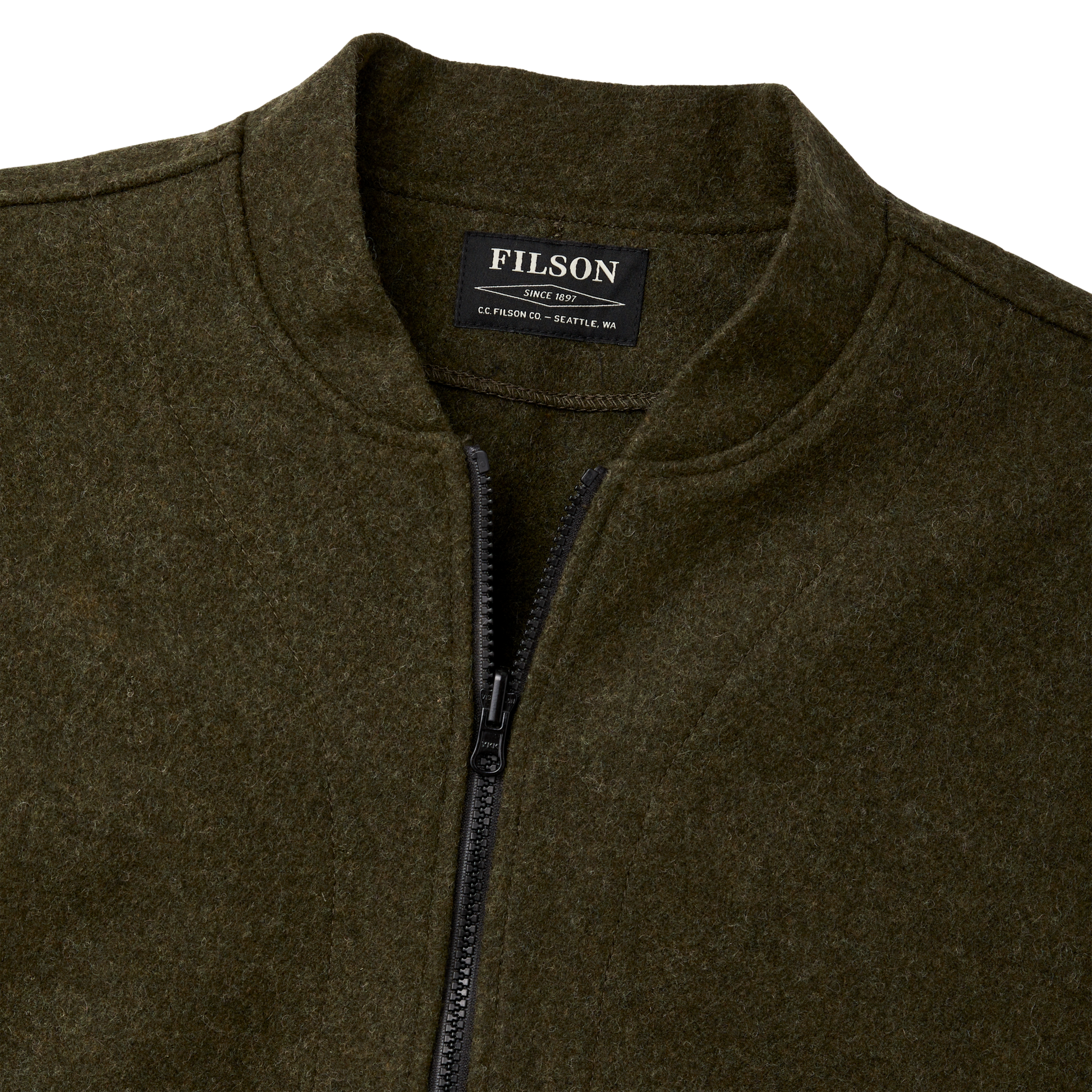 Alternate view of the Filson Mackinaw Wool Jacket Liner - Forest Green