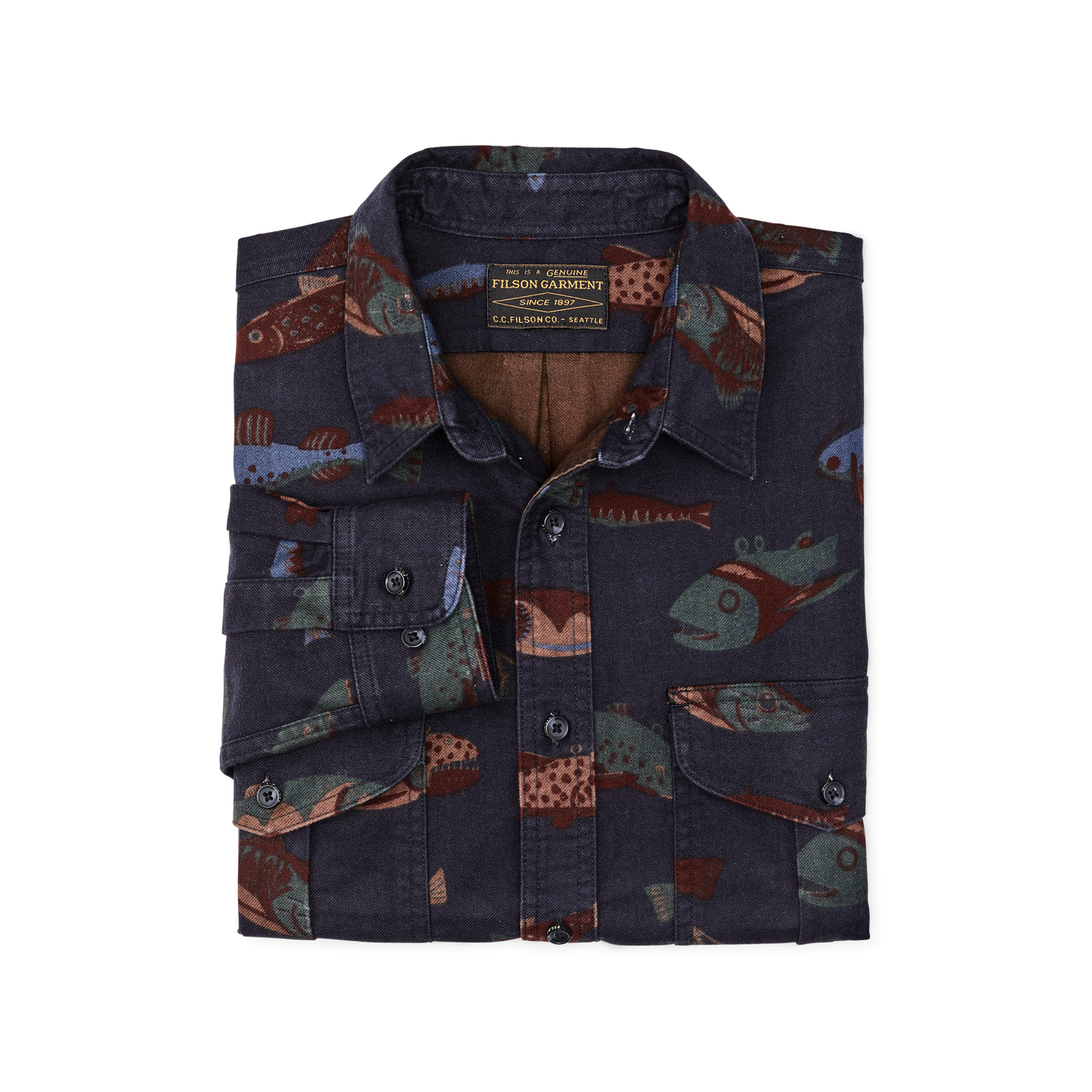 Alternate view of the Filson Alaskan Guide Shirt - Fish Decoy Navy