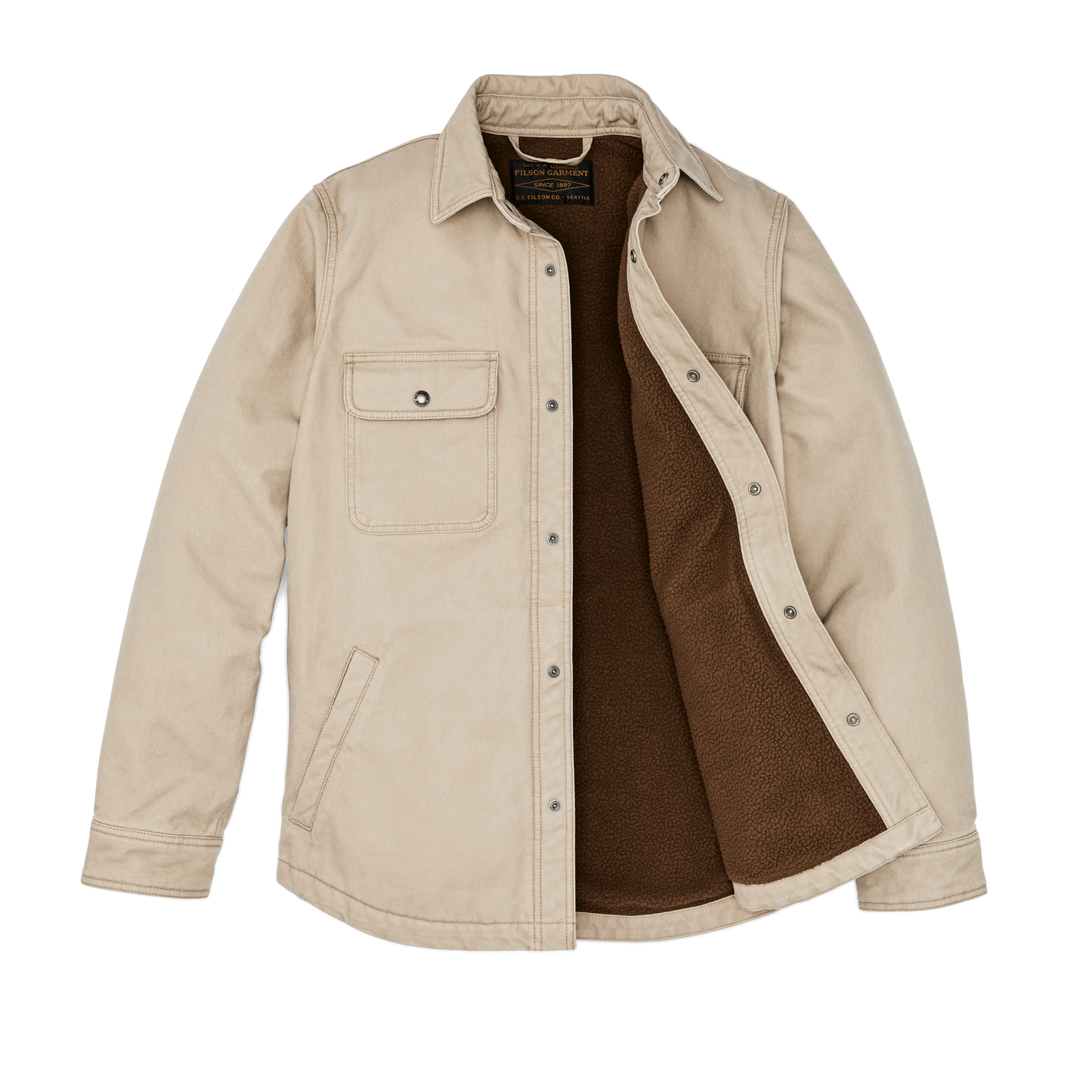 Alternate view of the Filson Fleece Lined Jac-shirt - Gray Khaki