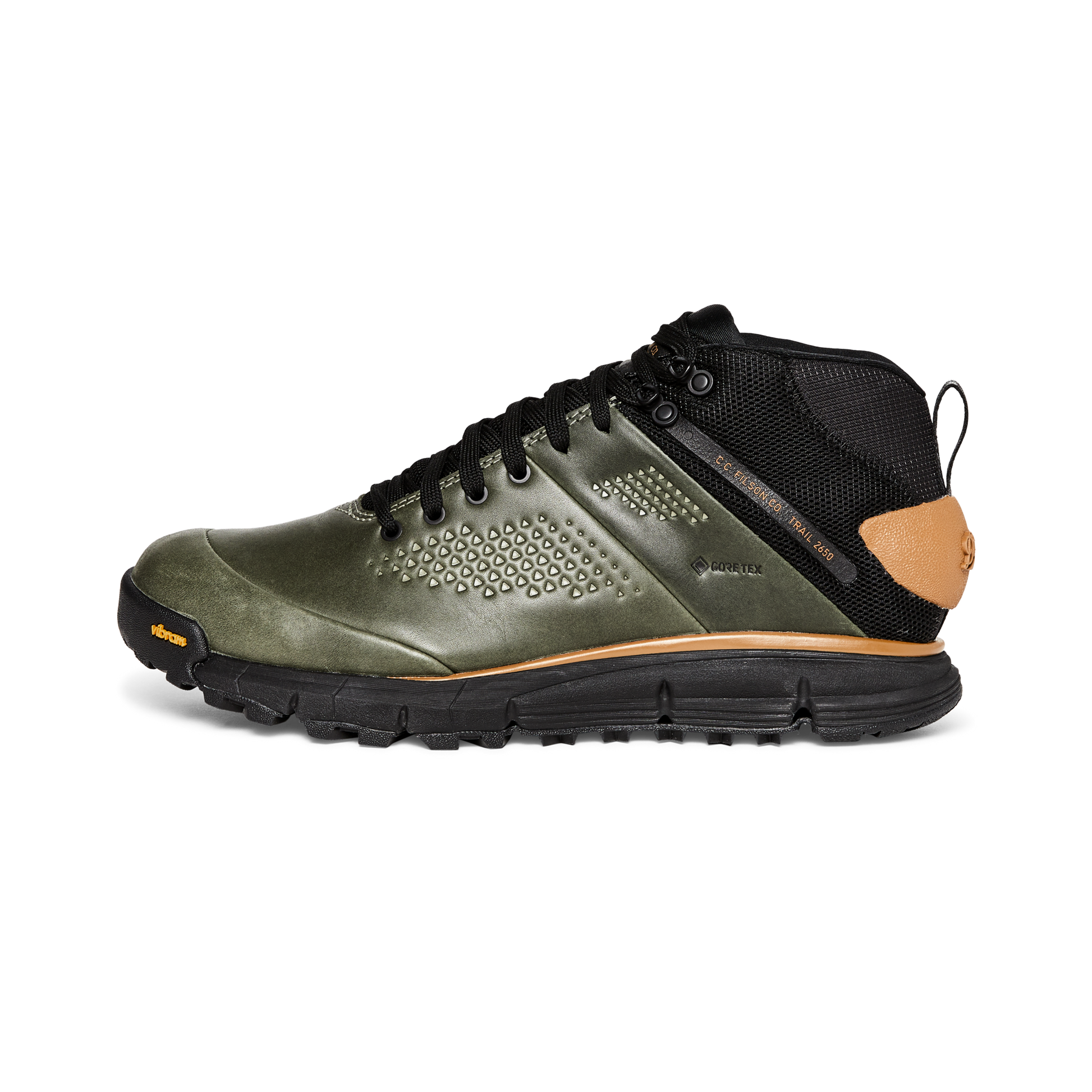 Front-facing image of the Filson Filson X Danner Trail 2650 Hiker Boots - Dark Timber